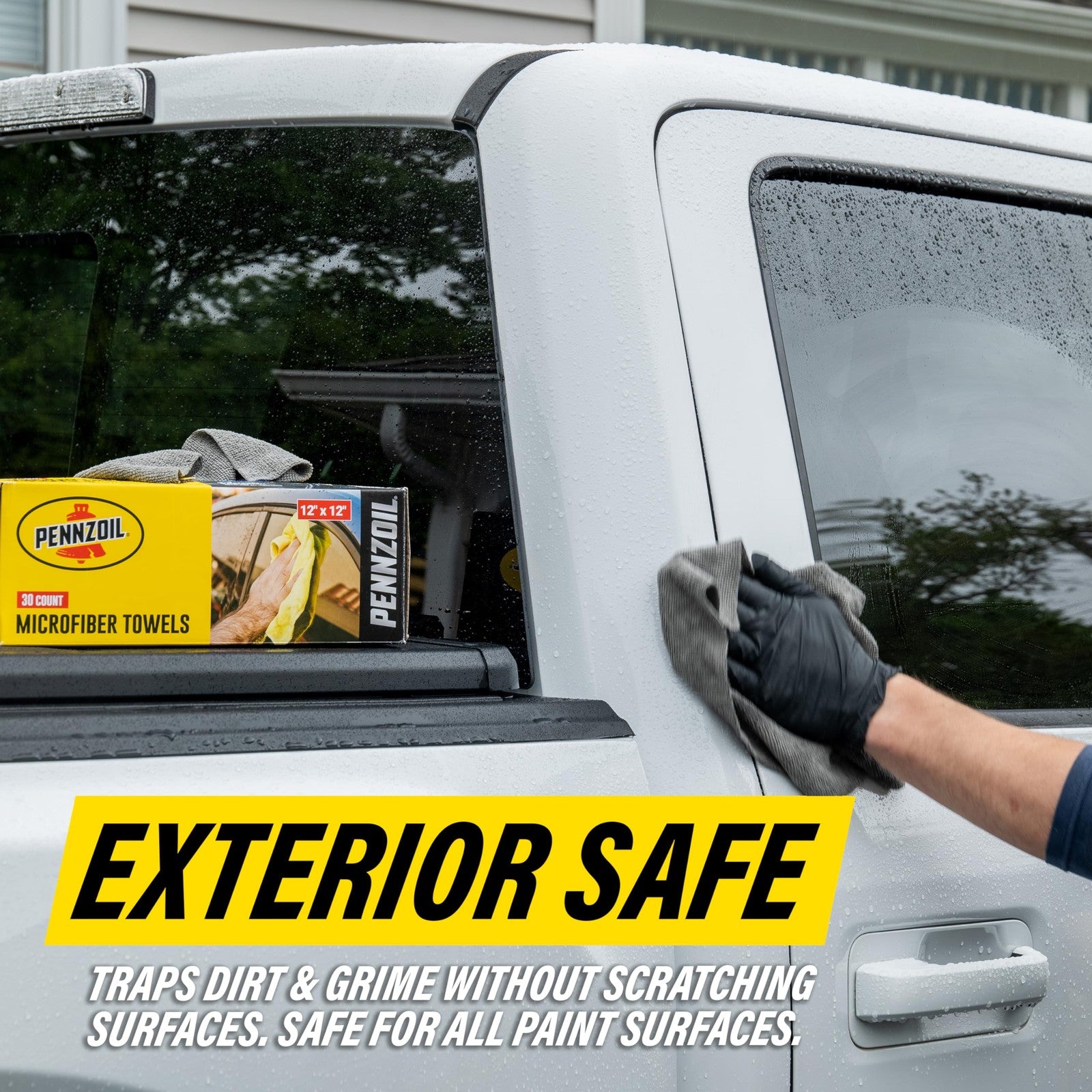 BLACK+DECKER Pennzoil microfiber towels, 12x12 inch cloths in a 30-pack for cleaning and detailing.
