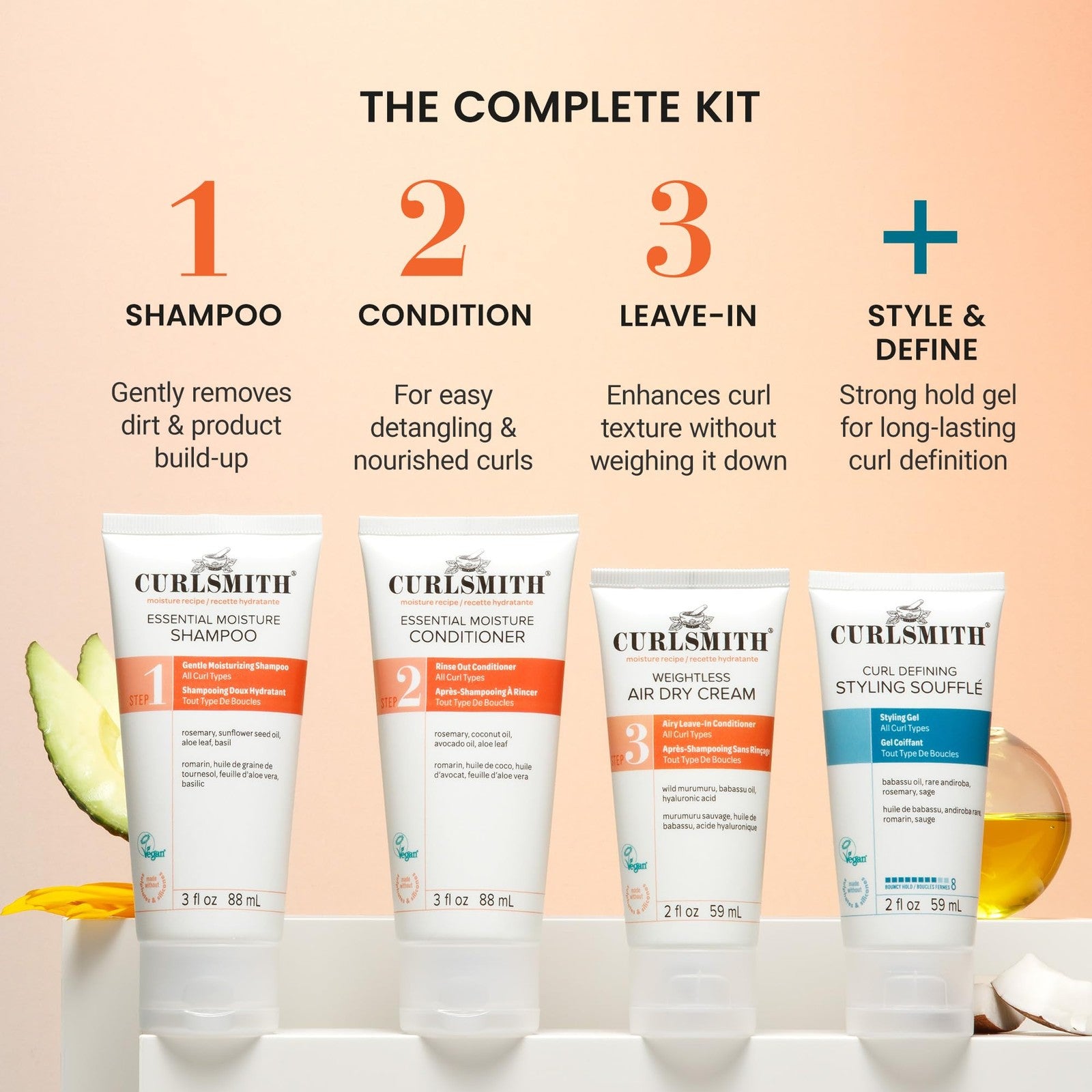 Curlsmith Curl Discovery Kit for hydrated, defined curls featuring moisturizing products and curl-enhancing formulas.
