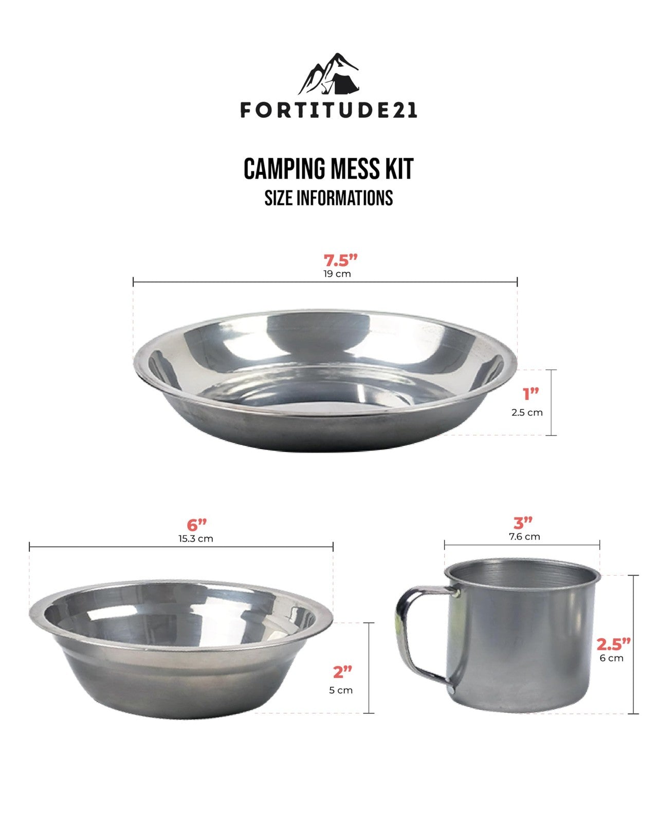 Fortitude21 4-person camping mess kit with utensils and picnic set, including plates, cups, and cooking tools for outdoor dining