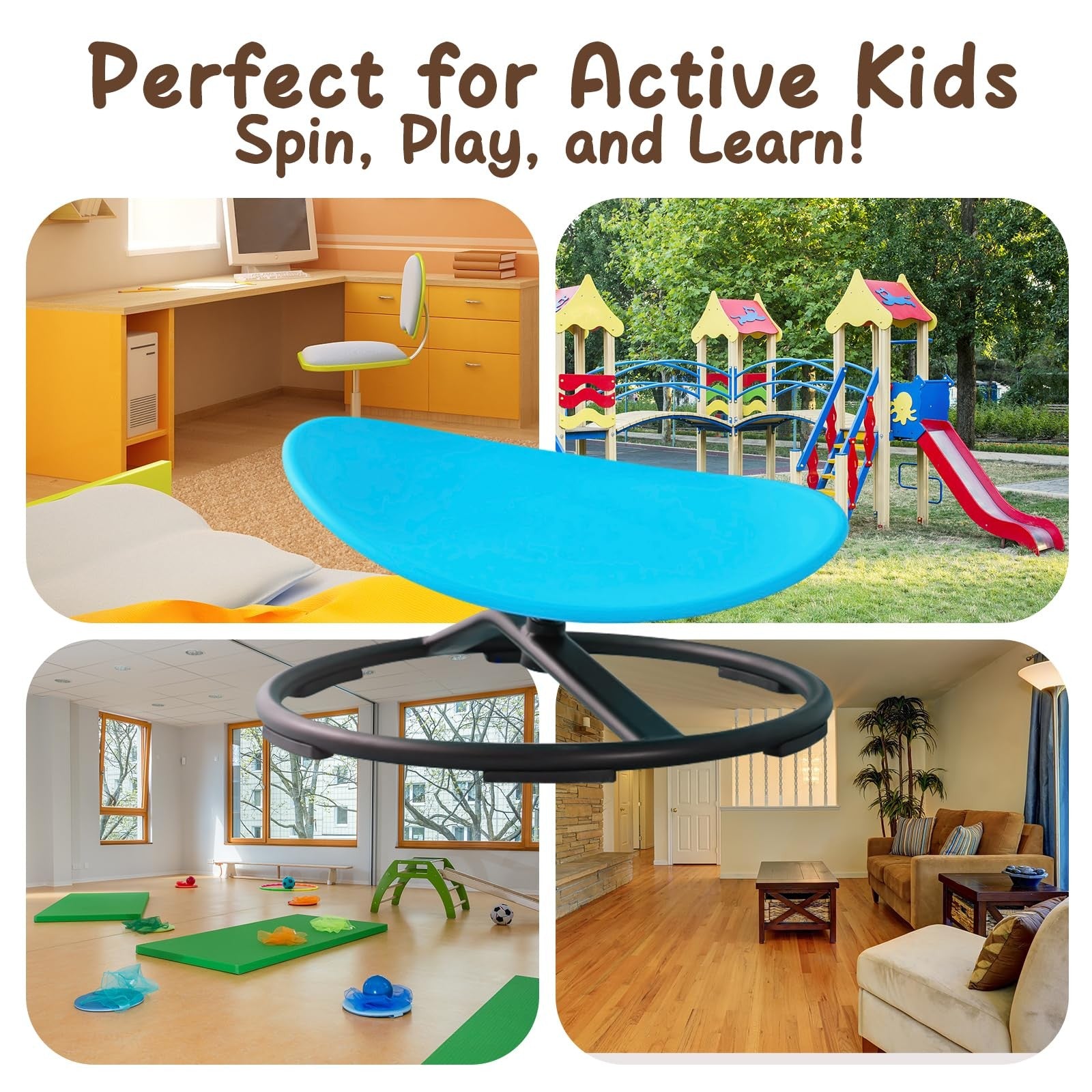 Gakinune kids sensory spinning chair for autism, swivel sit-and-spin chair designed for children ages 3 and up.