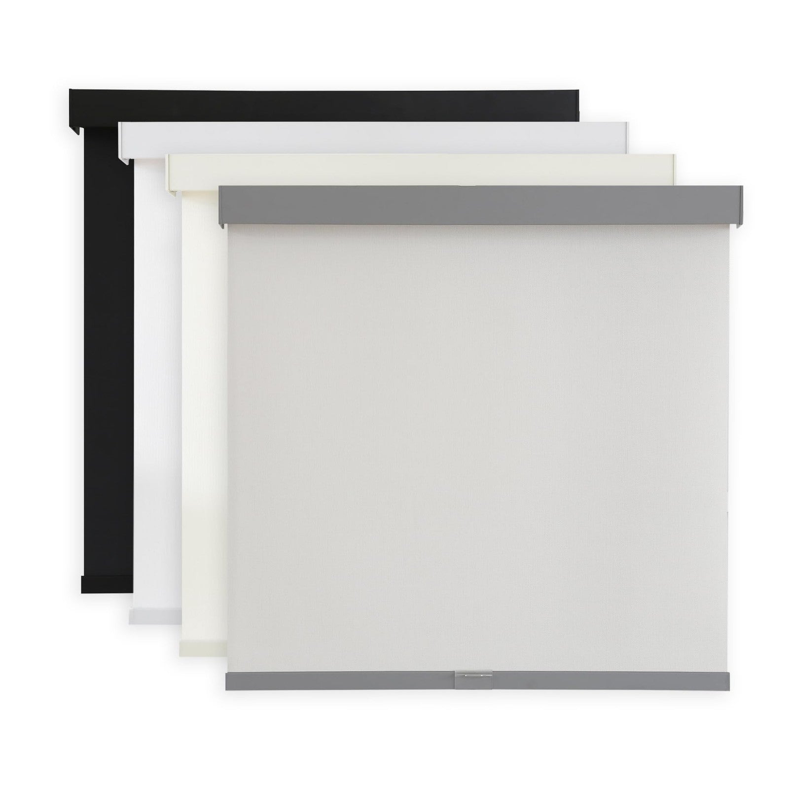 AOSKY light filtering cordless roller shades in grey, 23x72 inches, with UV insulating fabric, hanging in a modern window.