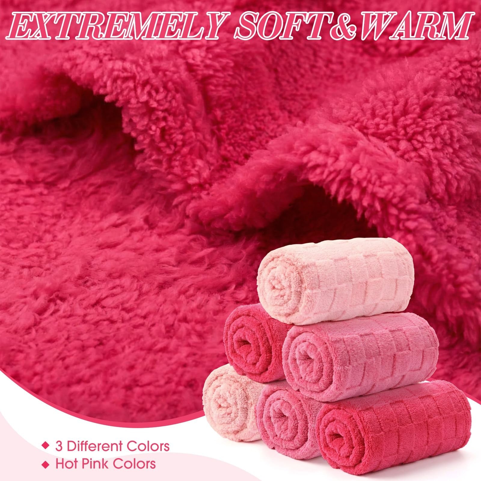 Buryeah 6-pack fleece throw blankets in 50x60 inches with soft 3D checkered pattern, perfect for cozy home decor.