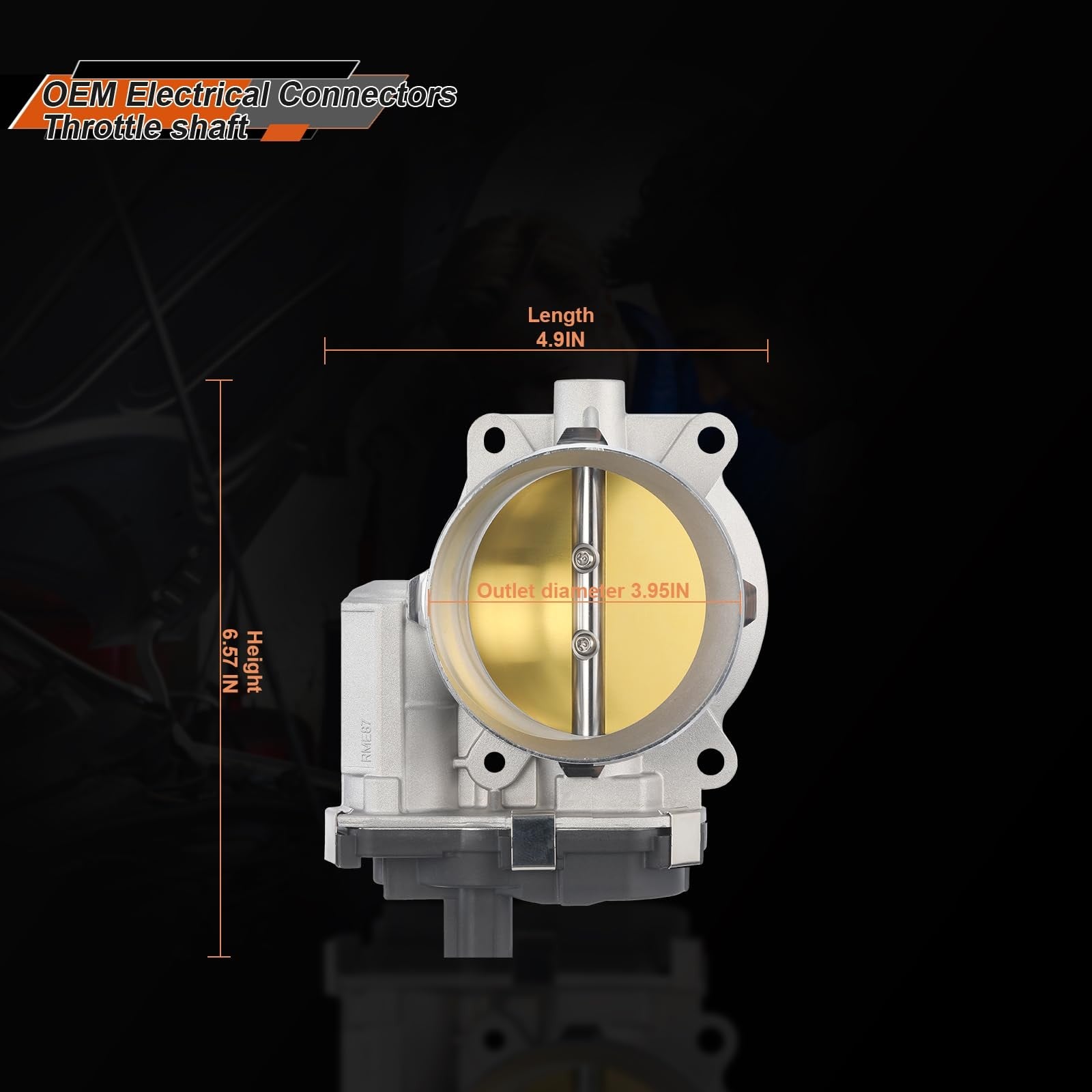 ISINSWIFT electric throttle body for Chevy Silverado 1500 4.8L 5.3L engine, showing the metal body and connector port.