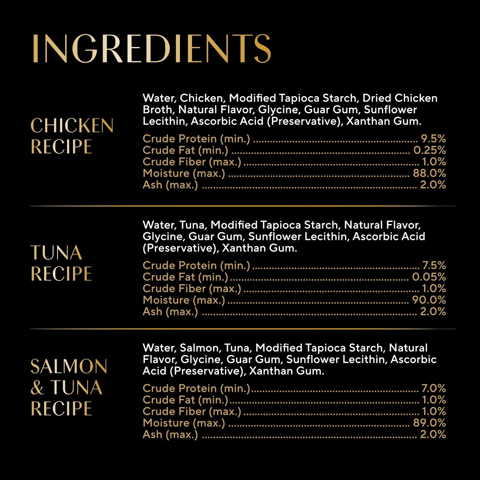 Sheba bisque lickable cat treats and food toppers with chicken, tuna, and salmon flavors in a clear container.