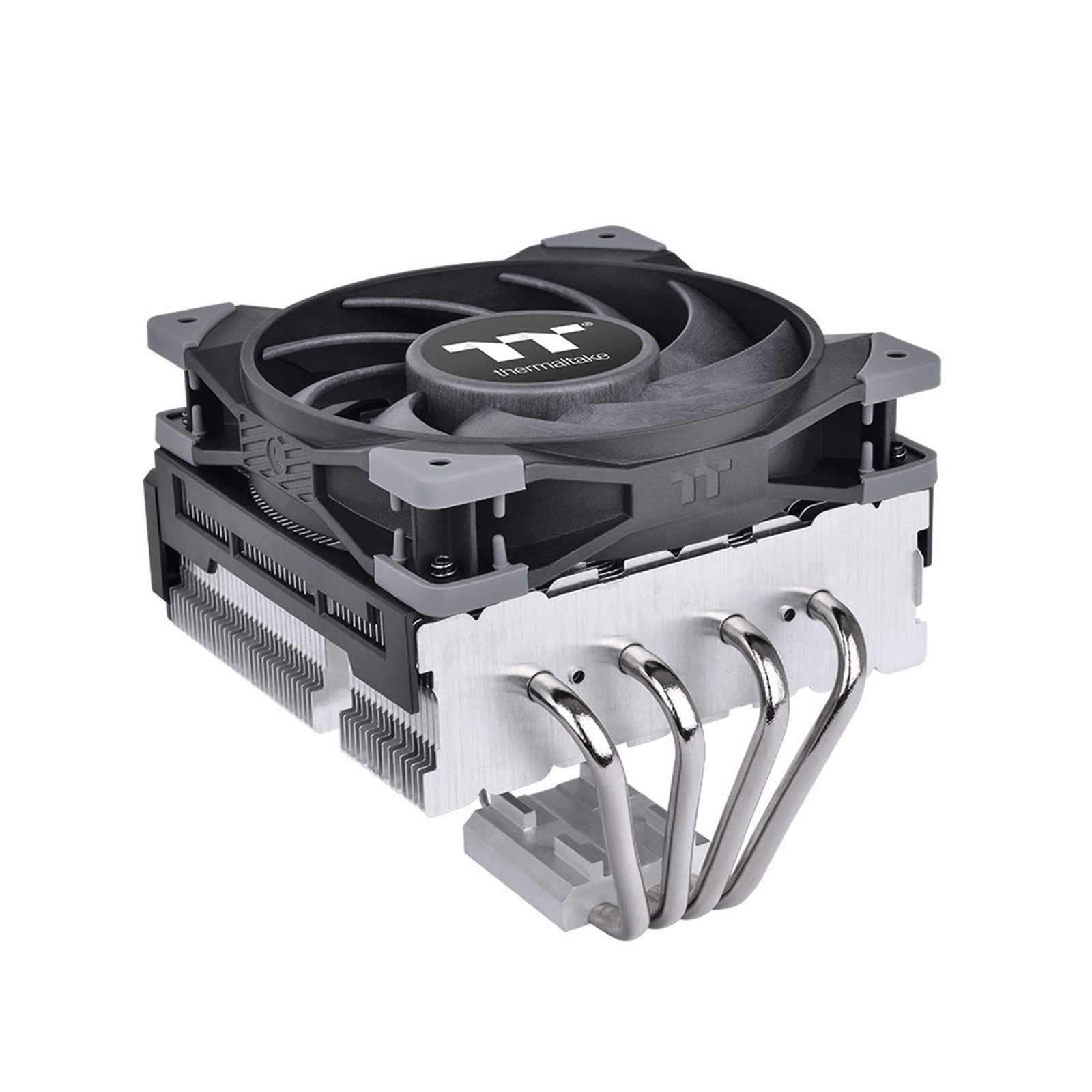 Thermaltake TOUGHAIR 110 CPU cooler with top flow design, 140W TDP, compatible with Intel and AMD sockets, black heatsink and fan
