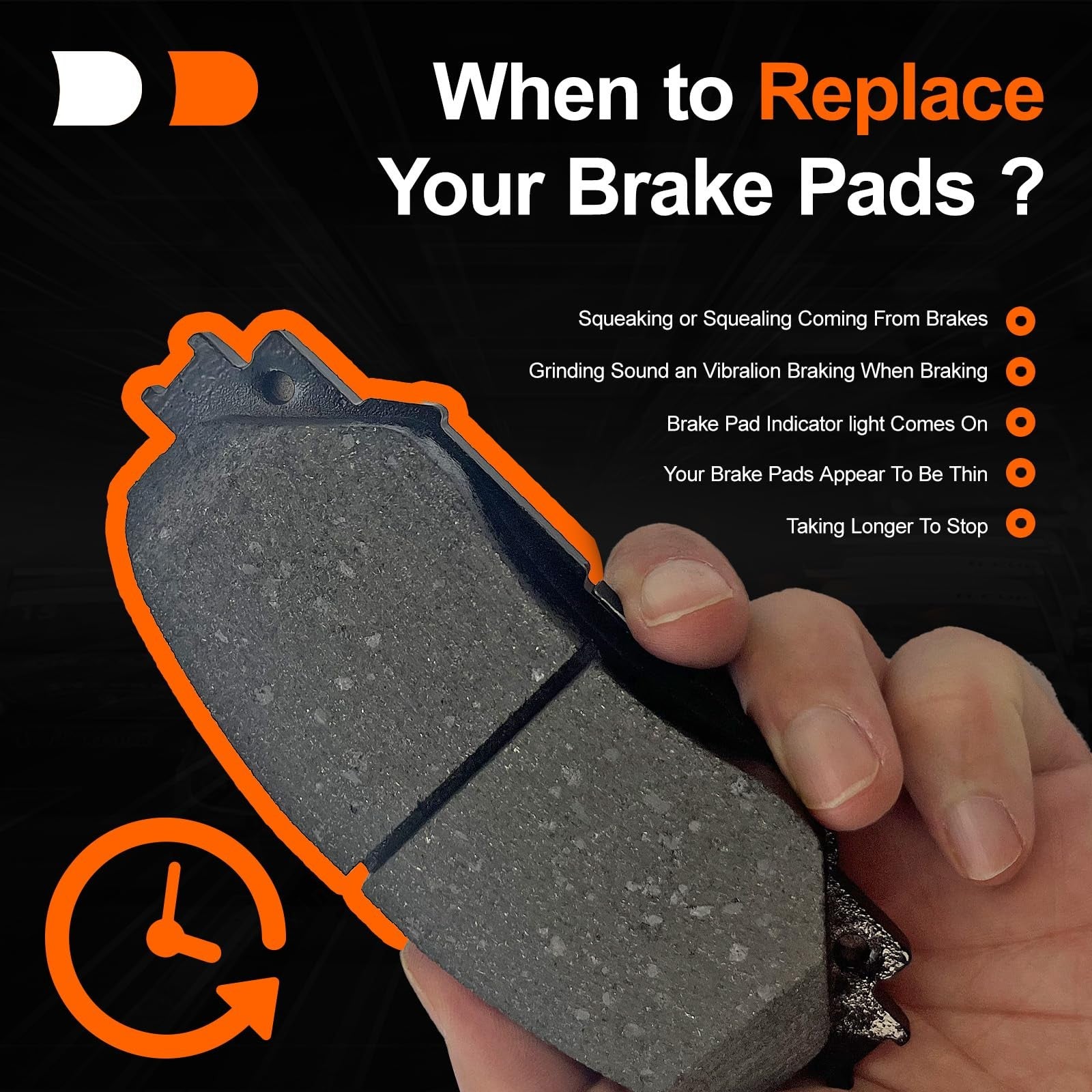 Set of 8 unbranded front and rear disc brake pads with metal backing plates for Honda 2005-2006 vehicles, shown in the image.