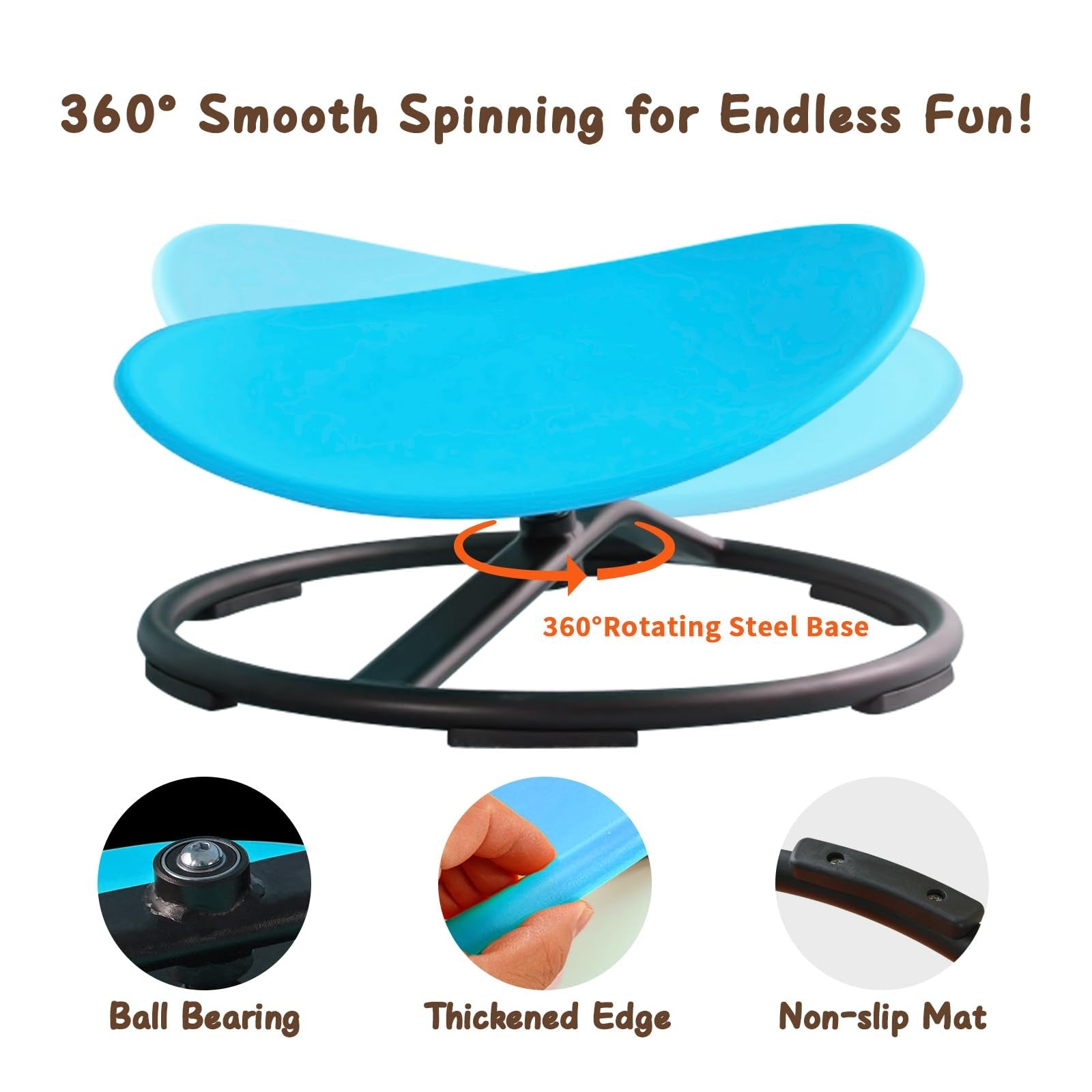 Gakinune kids sensory spinning chair for autism, portable sit and spin swivel seat designed for ages 3 and up.
