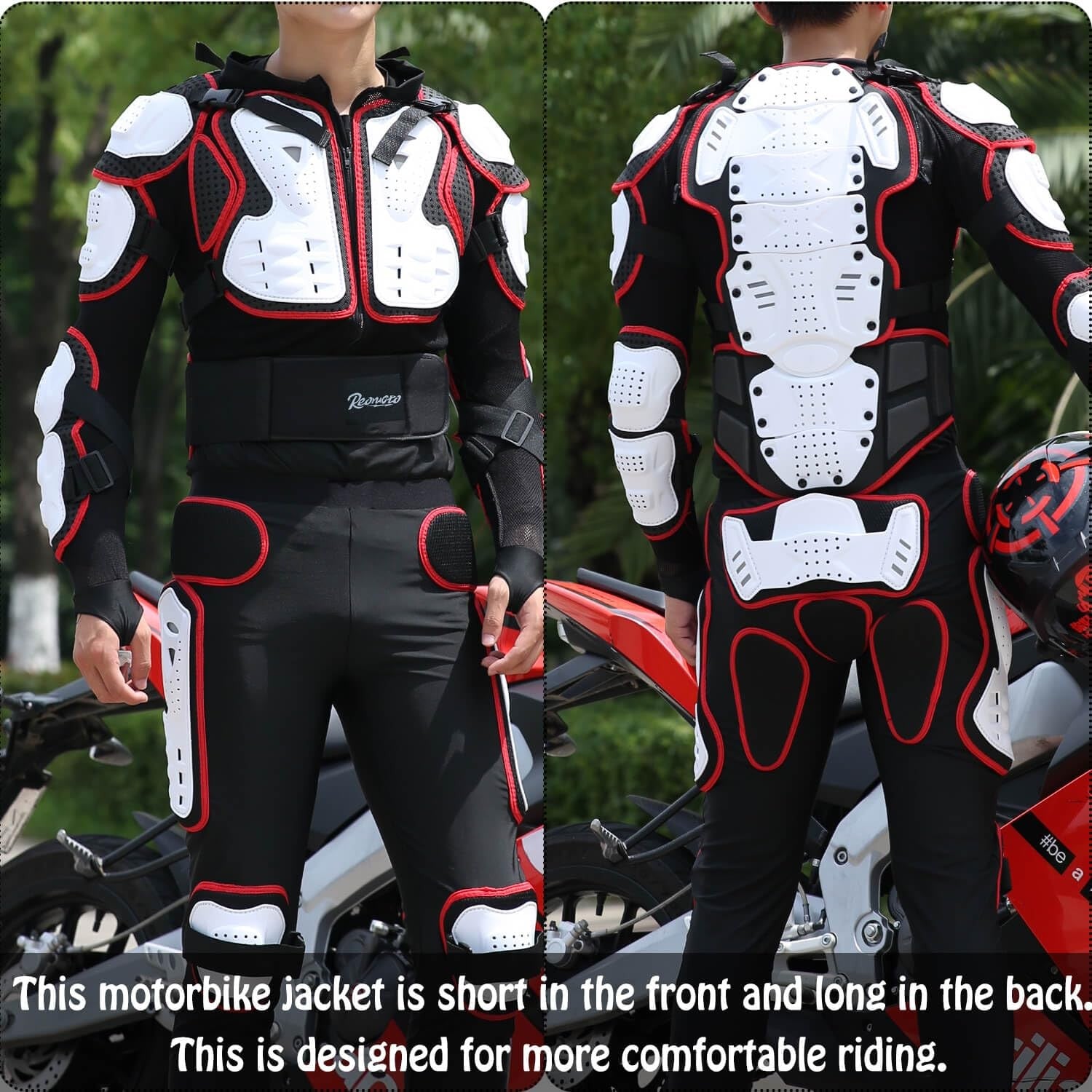 YEBCKZL youth and adult motorcycle full body armor jacket with protective padding for dirt biking.