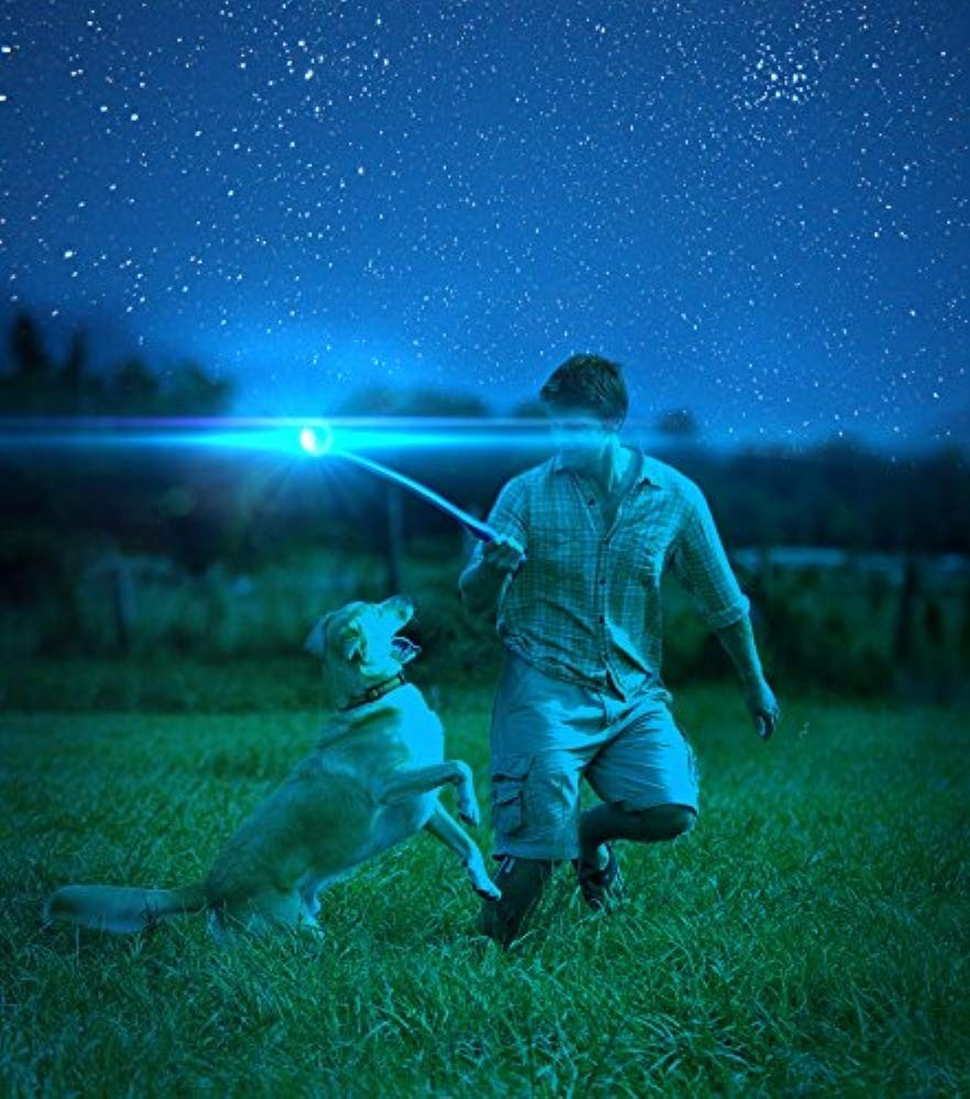 Set of two Chuckit! Ultra Glow Dog Balls from the 8-pack, bright and durable fetch toys for dogs, perfect for outdoor play.