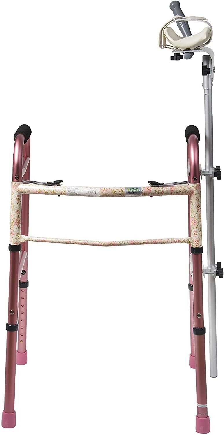 DMI MABIS walker platform attachment with adjustable padded cuff, lightweight aluminum design, no tools needed, for added support.