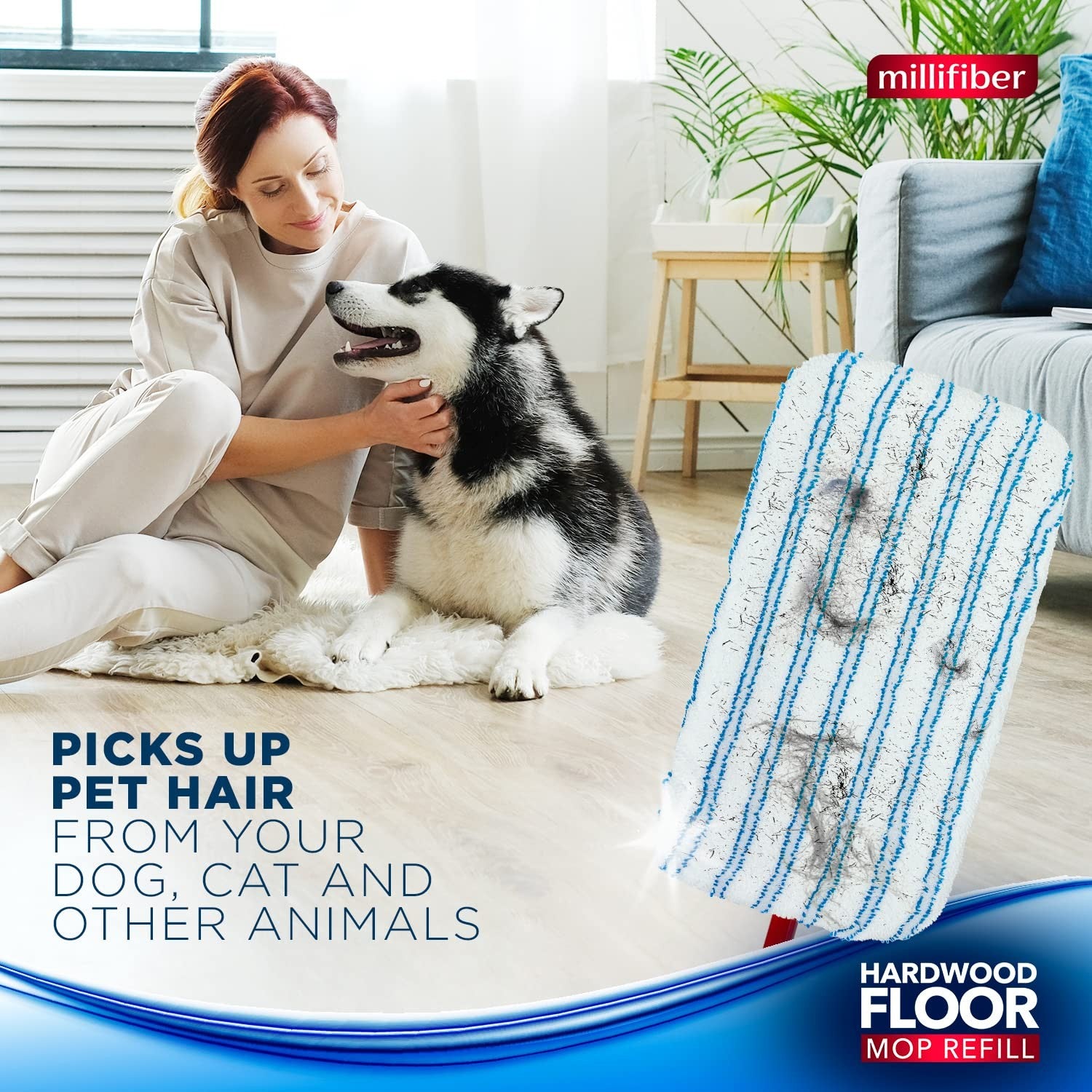 Millifiber microfiber mop refills, 15x8 inches, three-pack compatible with O-Cedar microfiber mops for cleaning and floor maintenance.