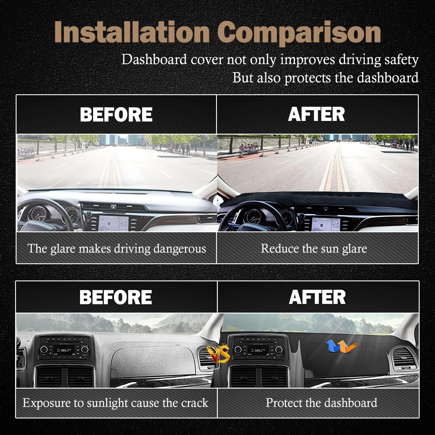 KEYOOG dash mat for Infiniti FX35, FX37, and QX70 interior, displayed on vehicle dashboard in black color.