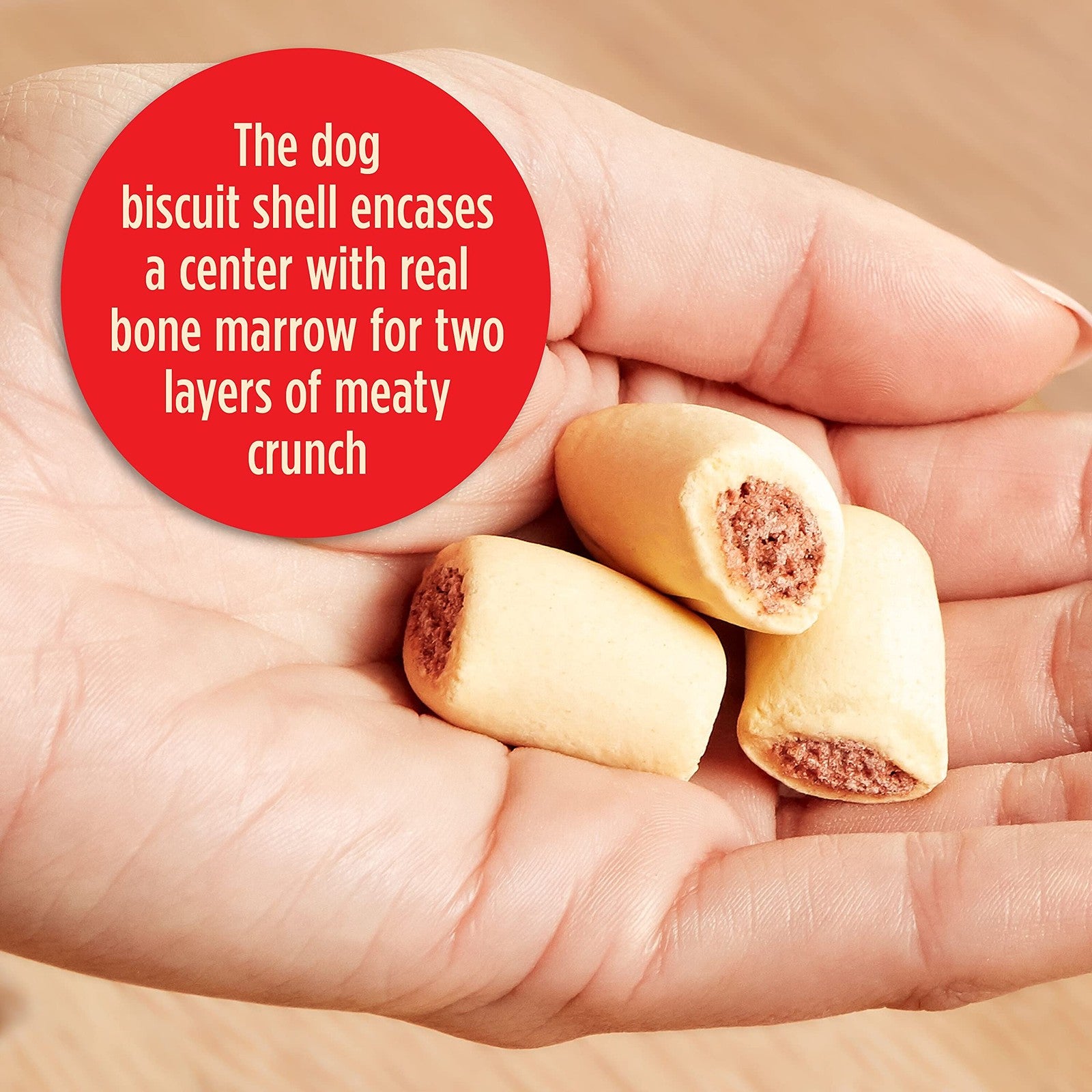 Milk-Bone MaroSnacks dog treats bundle with a 40-ounce canister and two refill packs, featuring bone-shaped dog treats in a clear container.