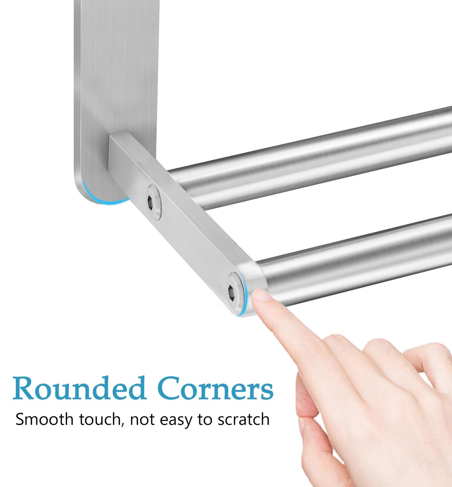 VOTZAAQ 24-inch bathroom towel rack with double towel bar and shelf for convenient towel storage and organization