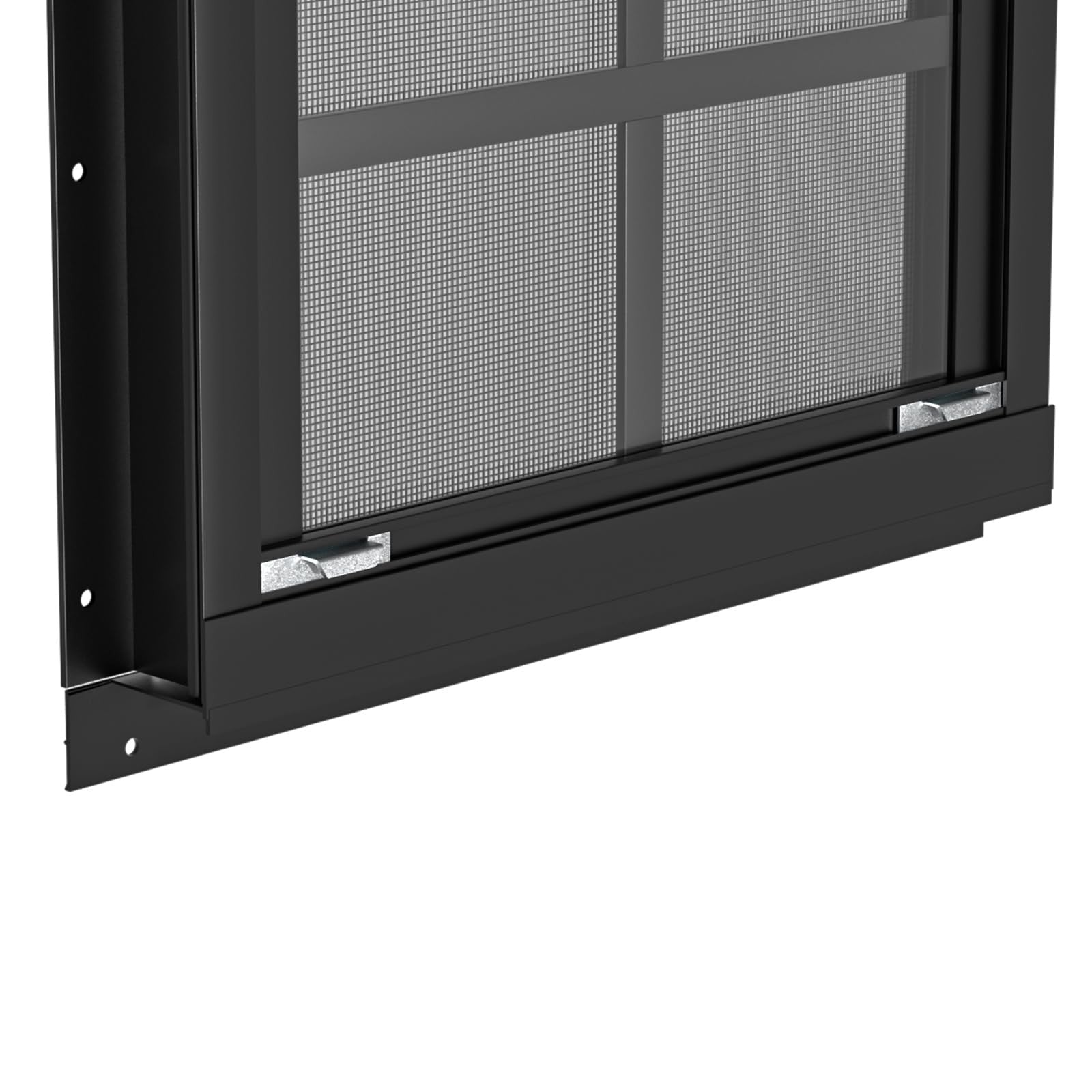 Pair of WRISIN 12x18-inch black flush mount shed windows with clear glass panes and durable household-style design.