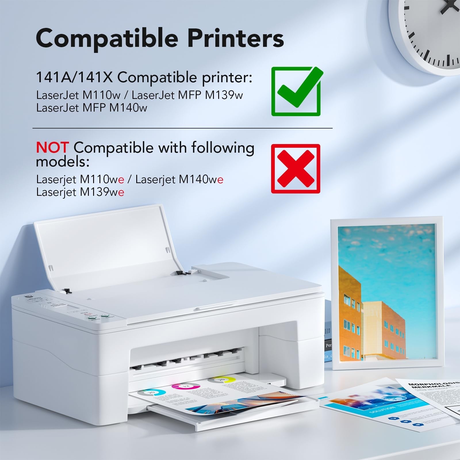 Unbranded Colorfly 141A W1410A toner cartridge chip compatible with HP LaserJet black toner cartridge.