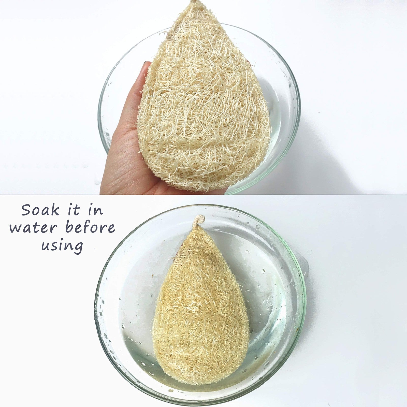 Miw Piw natural loofah dish sponge set of three, vegetable scrubbers for kitchen cleaning and gentle scrubbing.