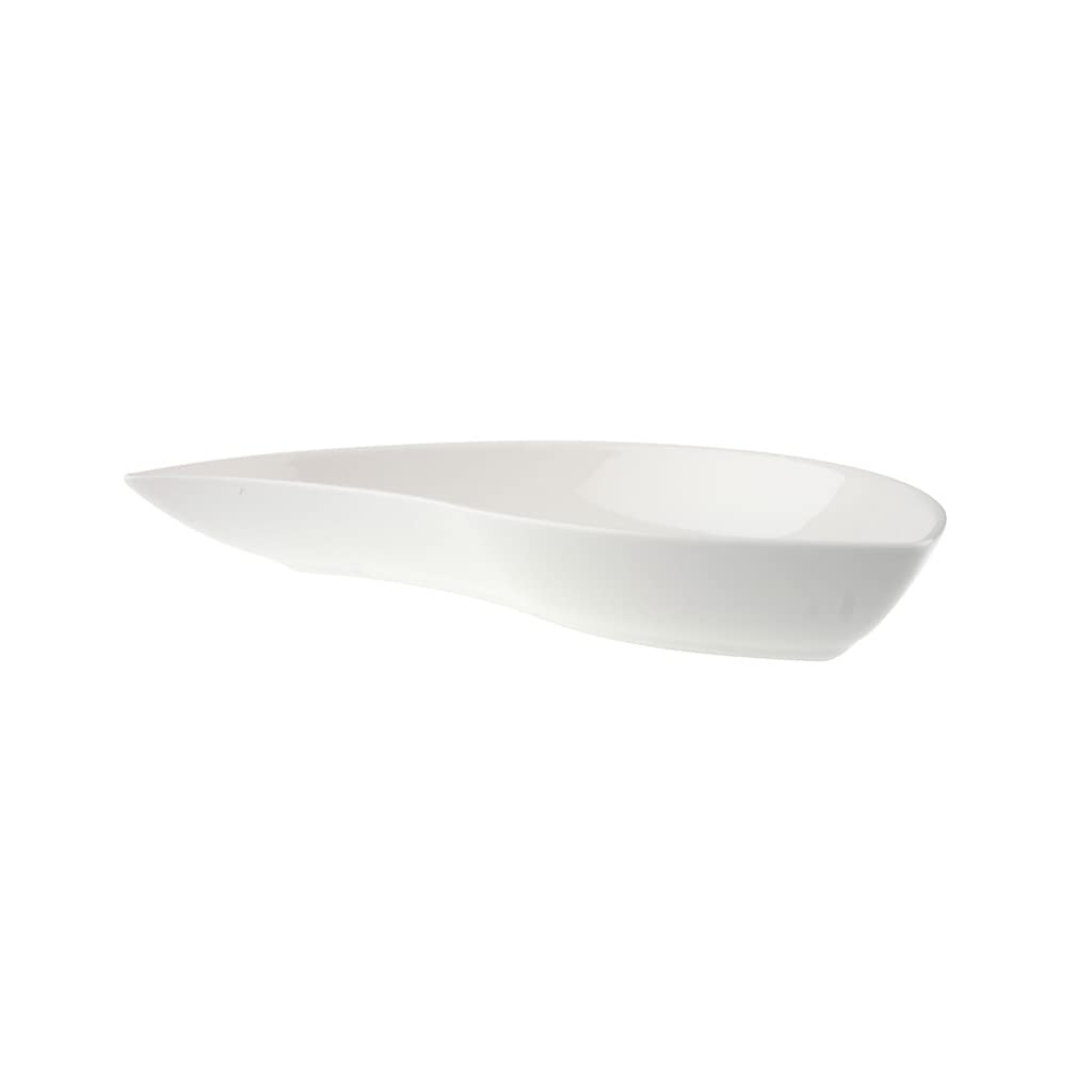Villeroy & Boch New Wave Move teardrop-shaped porcelain platter, 11 x 6 inches, with smooth, modern design.