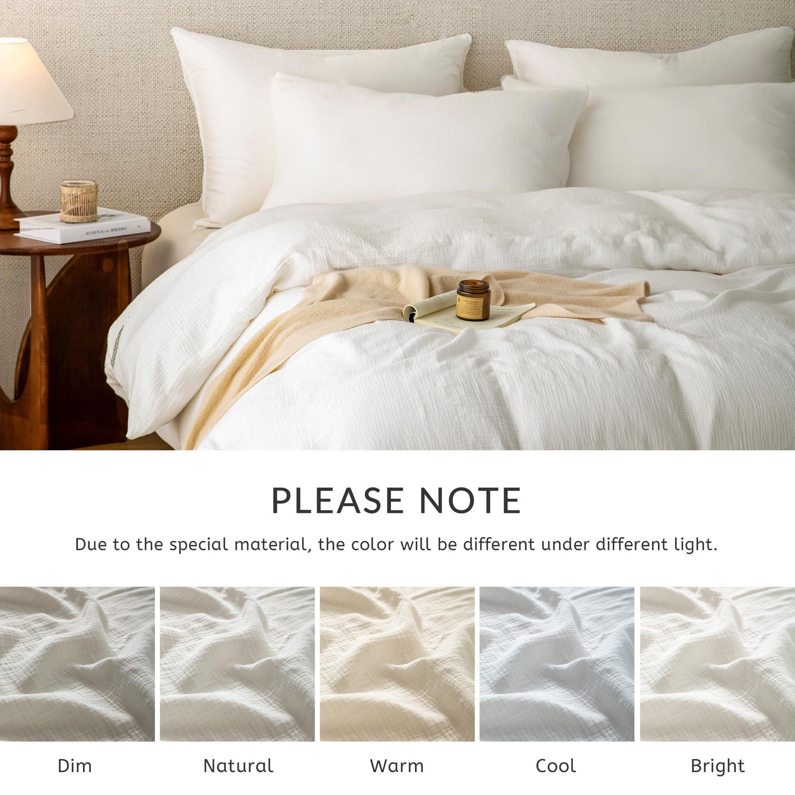 AGSIT Muslin Duvet Cover set in California King size, made of 100% washed cotton with a soft, breathable fabric appearance.