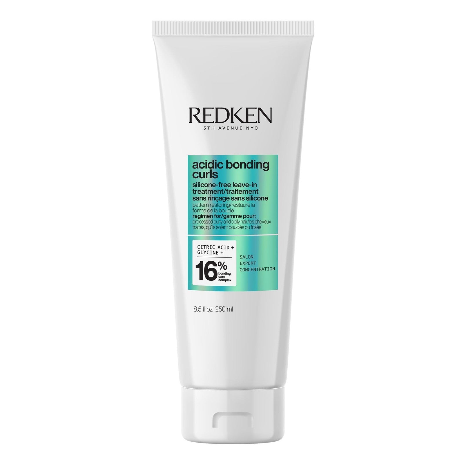 Redken Acidic Bonding Curls Leave-In Treatment for curly and coily hair, with heat protection and nourishing formula.