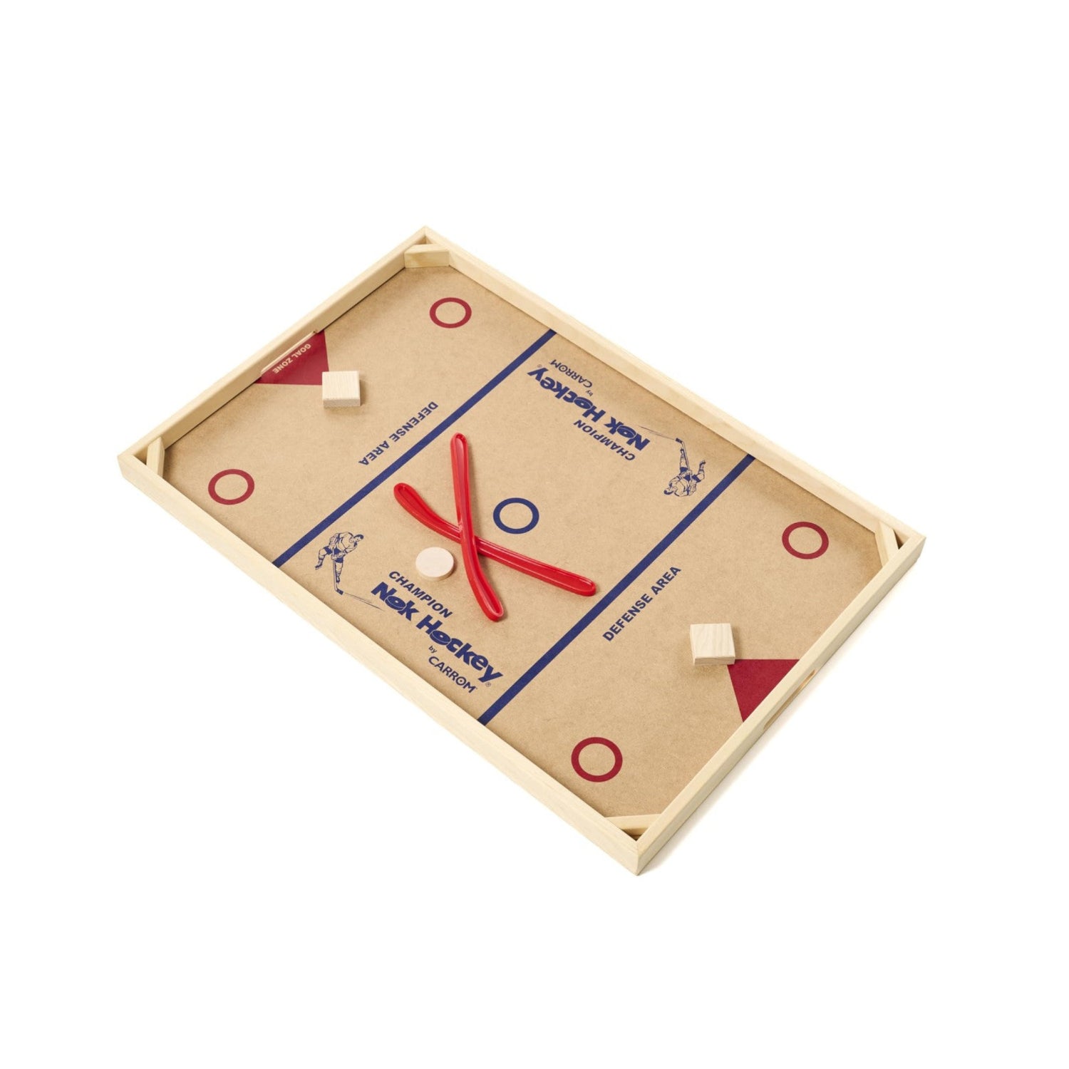 Carrom Champion Nok Hockey game with wooden board and paddles, designed for adults, standard size for indoor table hockey fun