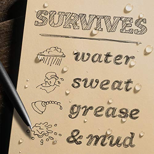 Rite in the Rain weatherproof 3x5 top spiral notebook kit with tan CORDURA cover and pen, designed for durable outdoor note-taking.
