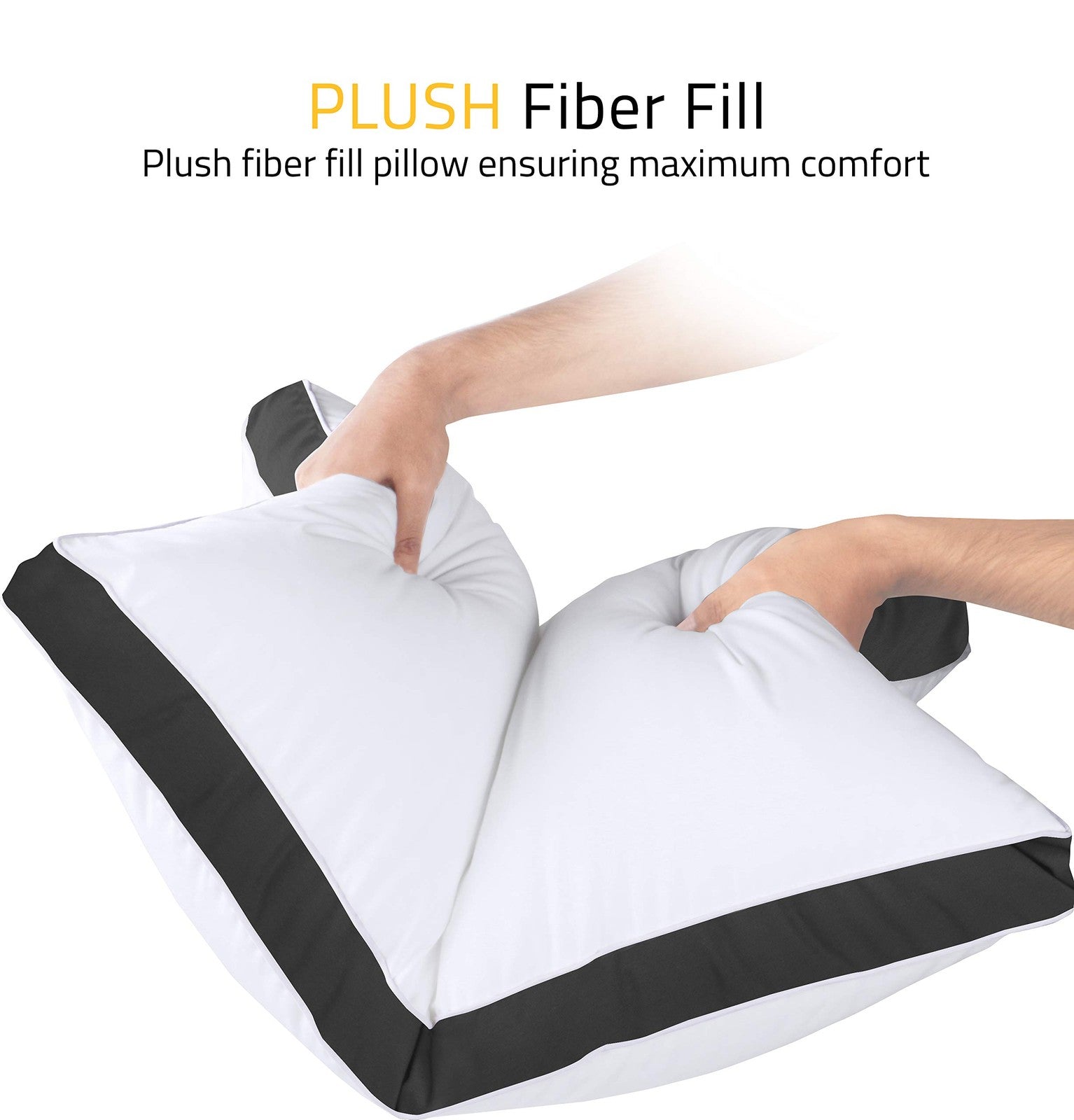 Set of two Utopia Bedding queen size black bed pillows, soft and fluffy for comfortable sleeping.