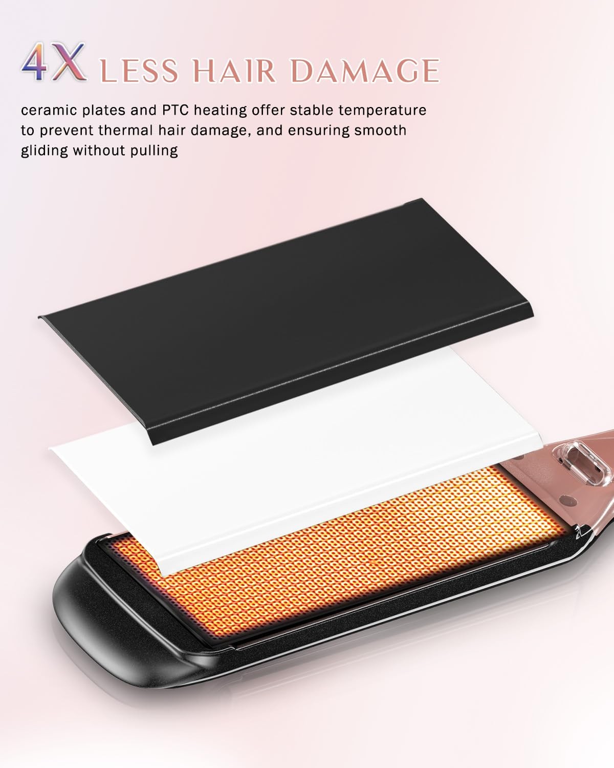DORISILK high-temp professional hair straightener with ceramic wide plates for sleek, straight hair styling.