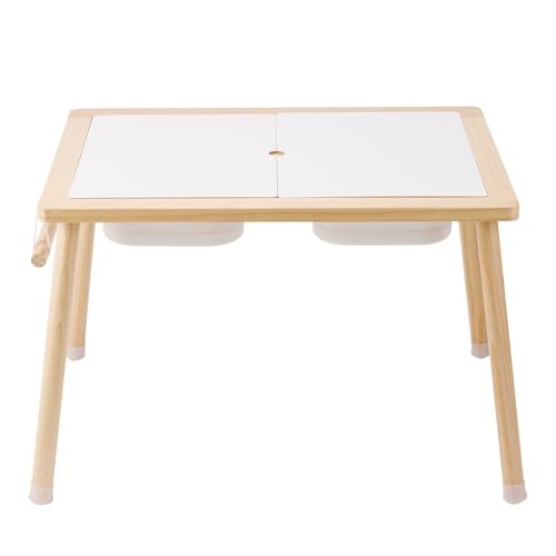 Kids sensory table by VEVOR for toddlers, featuring a colorful activity desk with three sections for sensory play.
