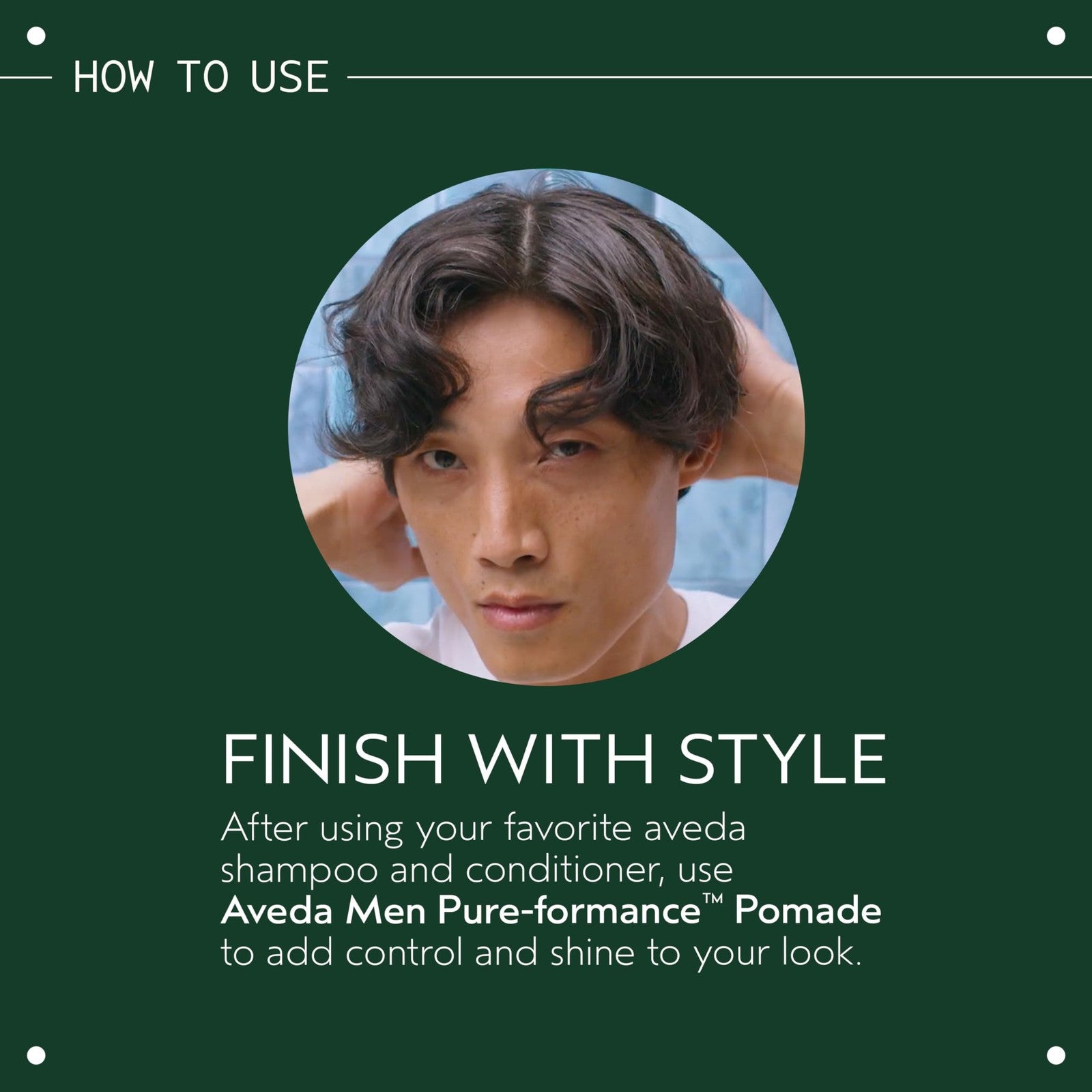 Aveda Men Pure-Formance Pomade with strong hold and non-greasy formula for styling men's hair.
