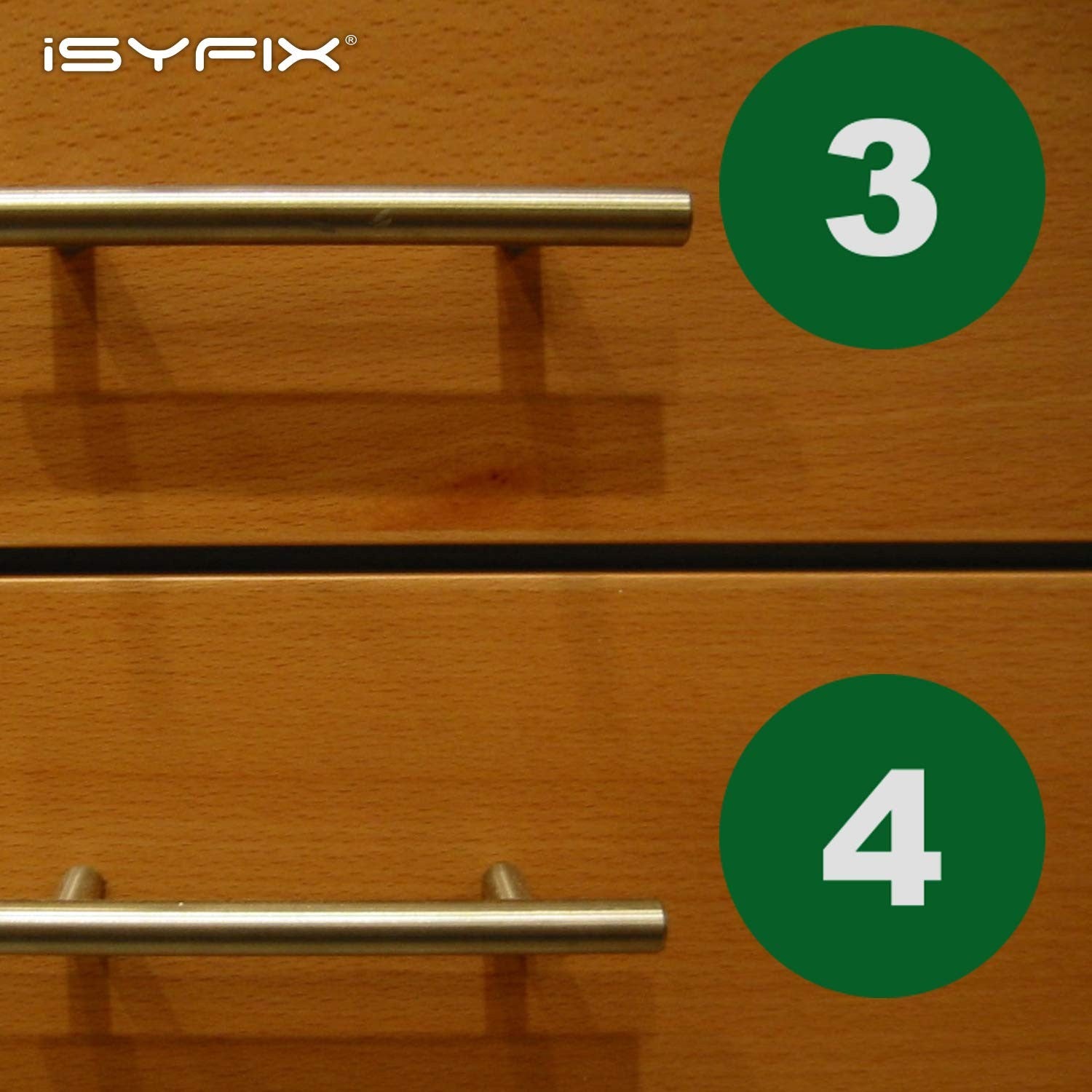 iSYFIX green vinyl number stickers from 1 to 100, 4-inch self-adhesive set, displayed on a white background.