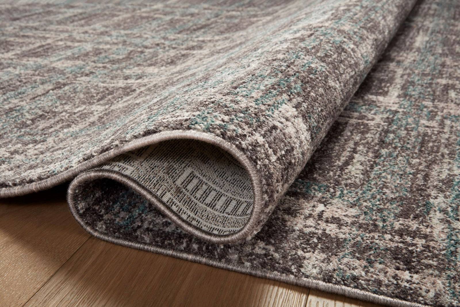 Loloi Angela Rose Ember modern espresso multi plaid 18x18 polyester rug sample