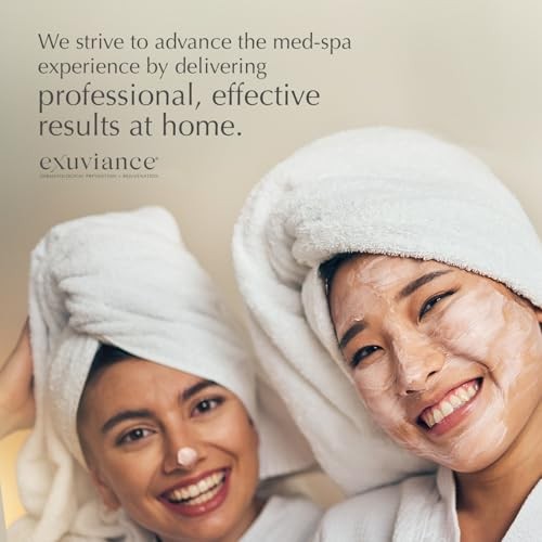 EXUVIANCE SkinRise Morning Glow anti-aging facial toning pads with gentle exfoliating texture and soothing ingredients.