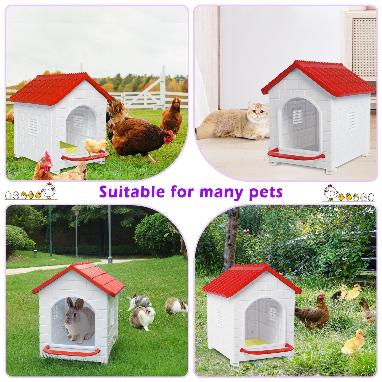 Rockever waterproof chicken nesting box for hens, ideal for laying eggs, with a sturdy design and natural nesting space for hens.