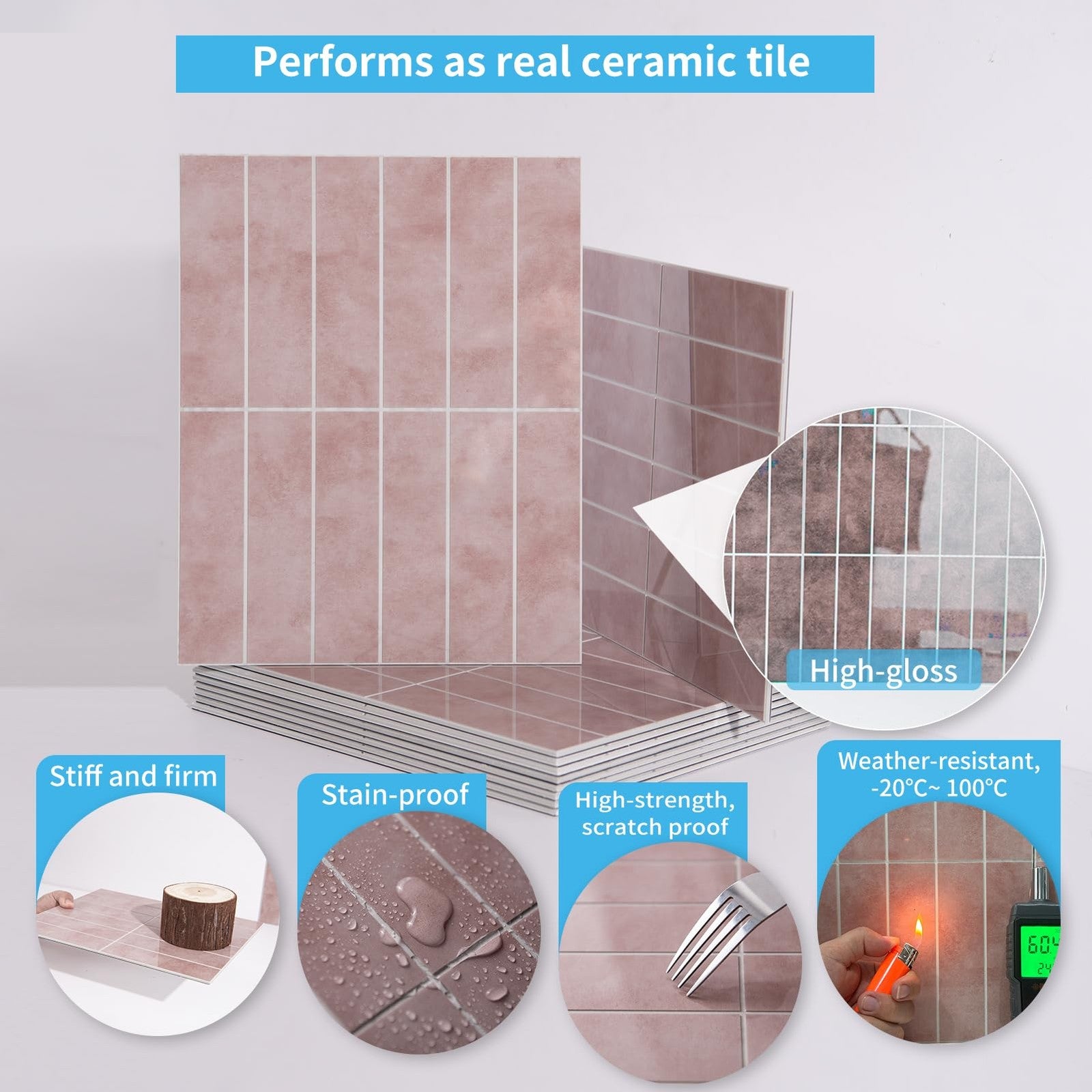 Art3d faux marble peel and stick backsplash tiles, showing 10 sheets with realistic marble pattern for kitchen or bathroom walls.
