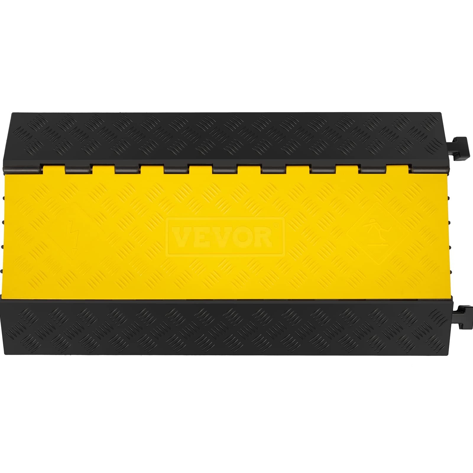 Happybuy 5 channel cable protector with heavy-duty rubber ramps for managing multiple cables safely and securely.