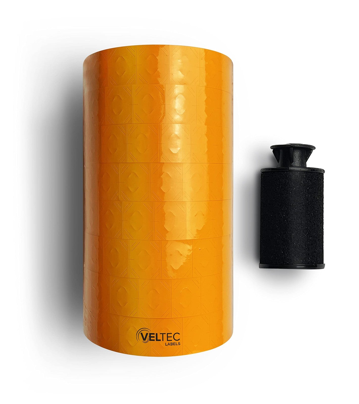 Veltec pricing labels for Monarch 1136 labeler, 8 rolls of two-line labels, totaling 14,000 labels for retail or industrial use.