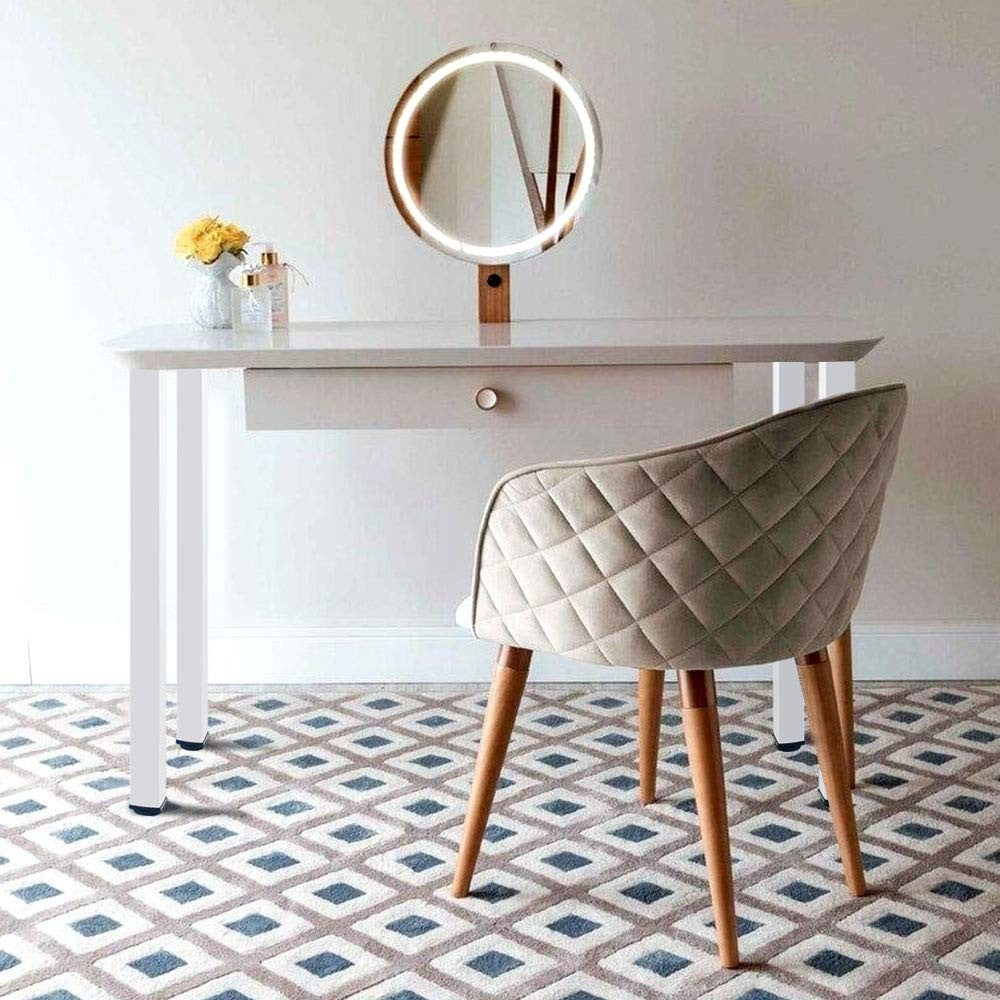 Adjustable 28-inch metal desk legs by Qlly, featuring square design suitable for office tables and furniture.