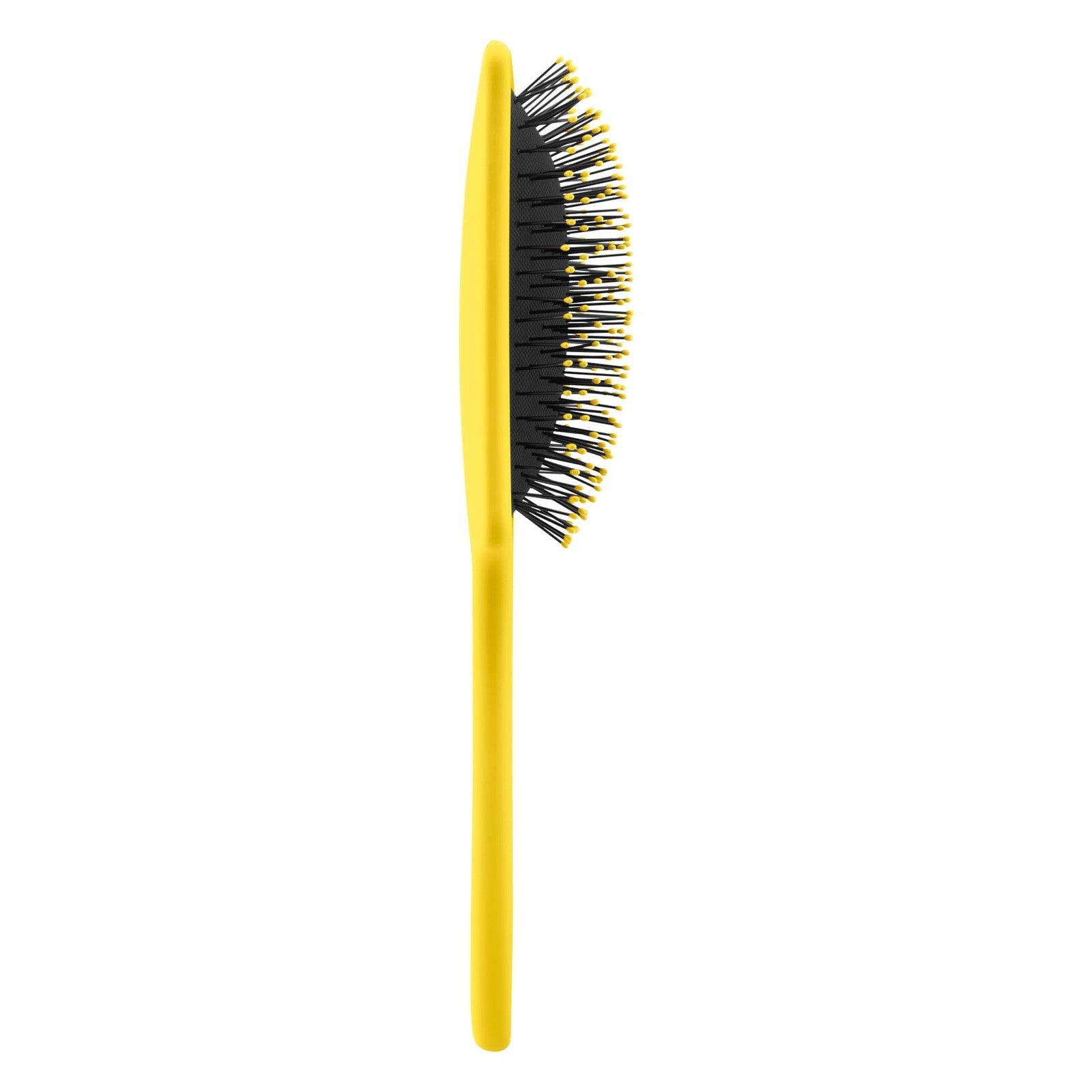 Drybar The Lemon Bar paddle brush with yellow handle and wide bristles for smooth, gentle hair styling and detangling.