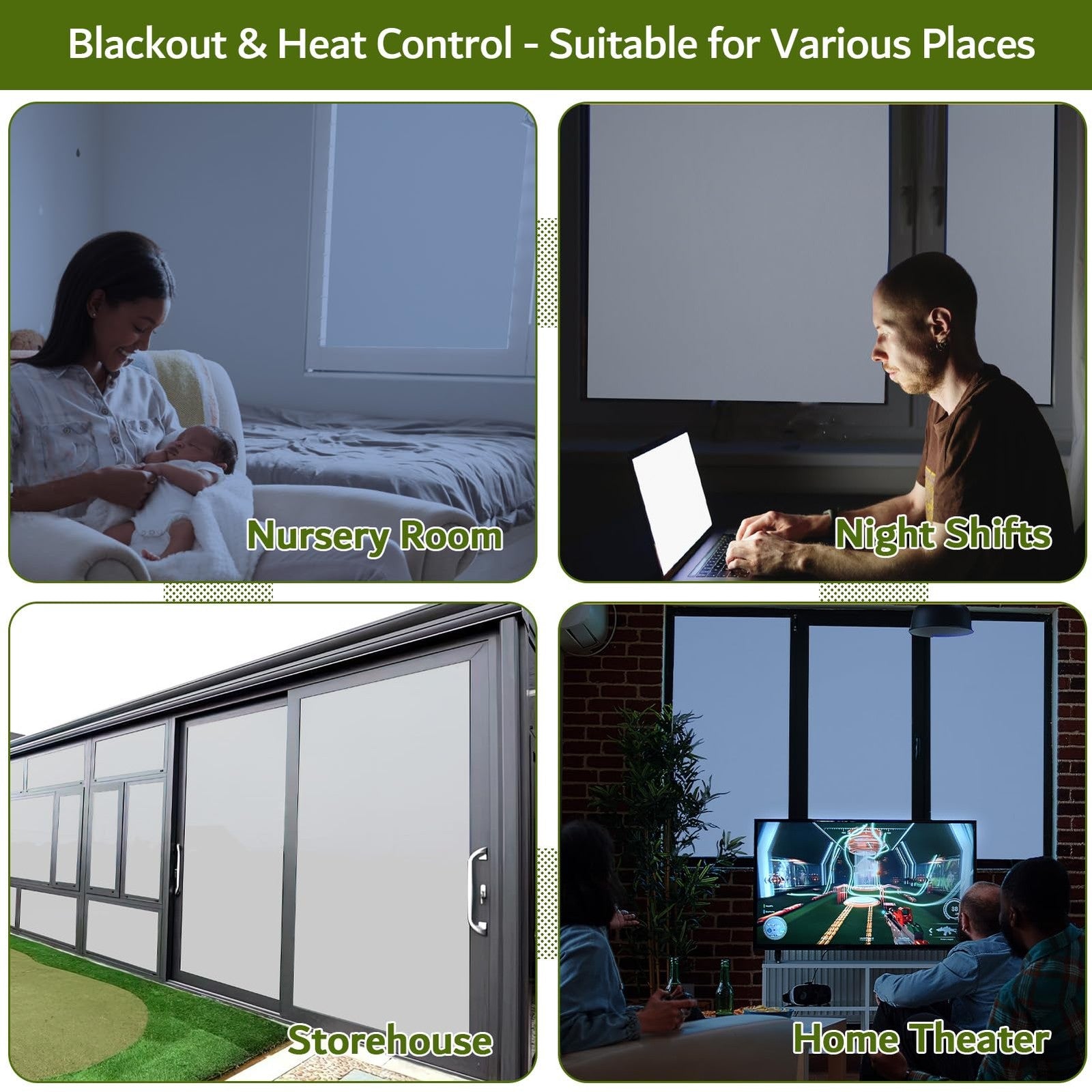 Velimax white blackout window film covering a window, blocking light and providing opaque privacy for home or office use.