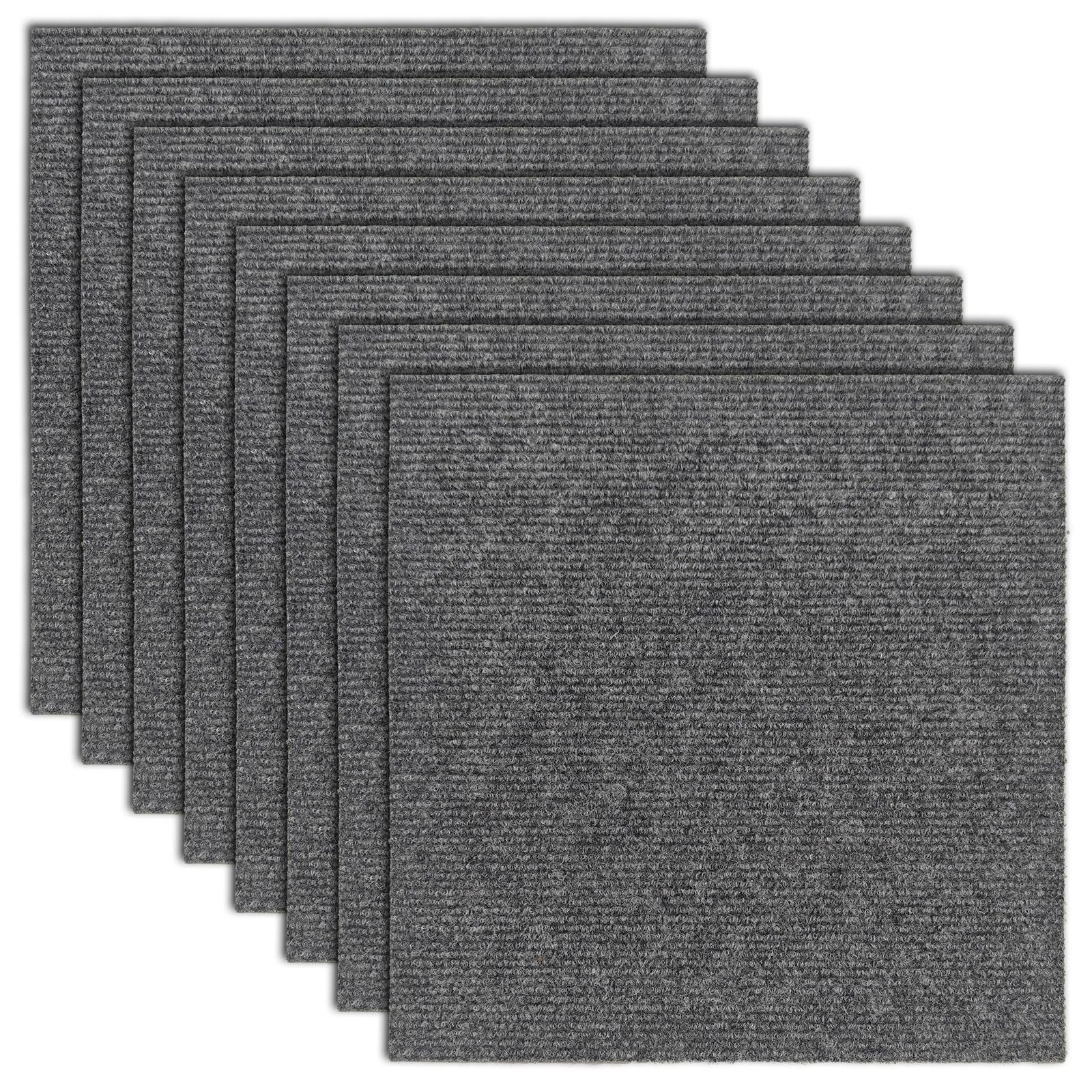Set of 30 CvoMep peel and stick carpet tiles, 12x12 inches, with non-slip self-adhesive backing, shown in a close-up view.