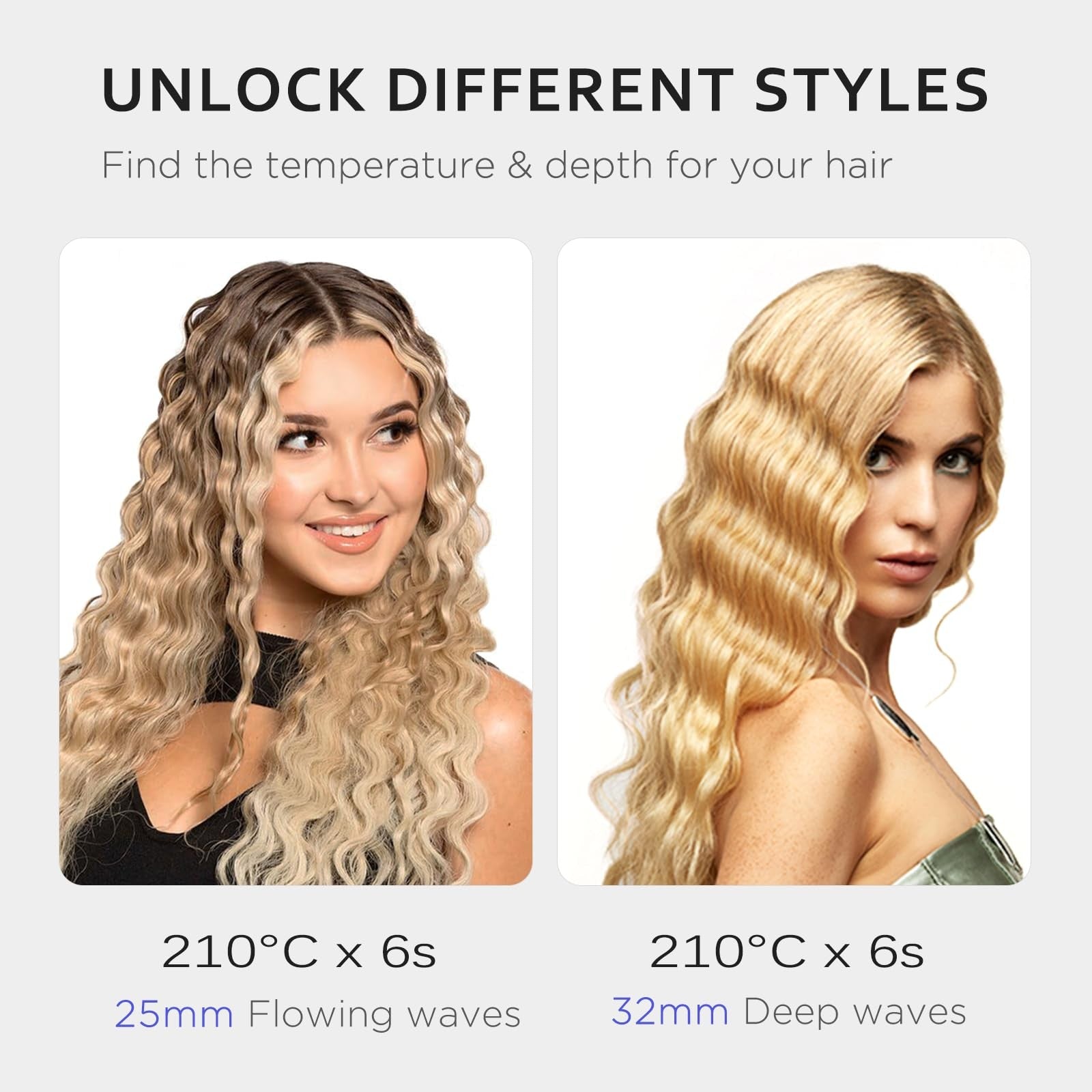 janelove 4-in-1 hair crimper and waver curling iron with interchangeable plates for beach waves and textured styles