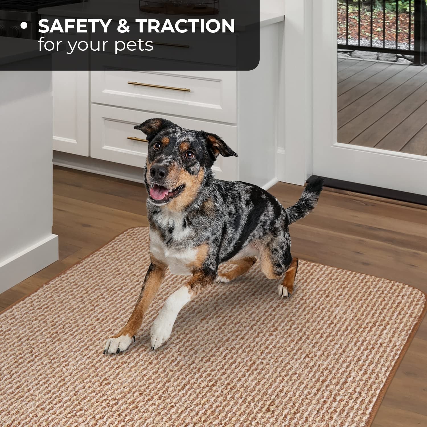 House, Home and More skid-resistant indoor area rug with textured carpet surface, ideal for living rooms or hallways.