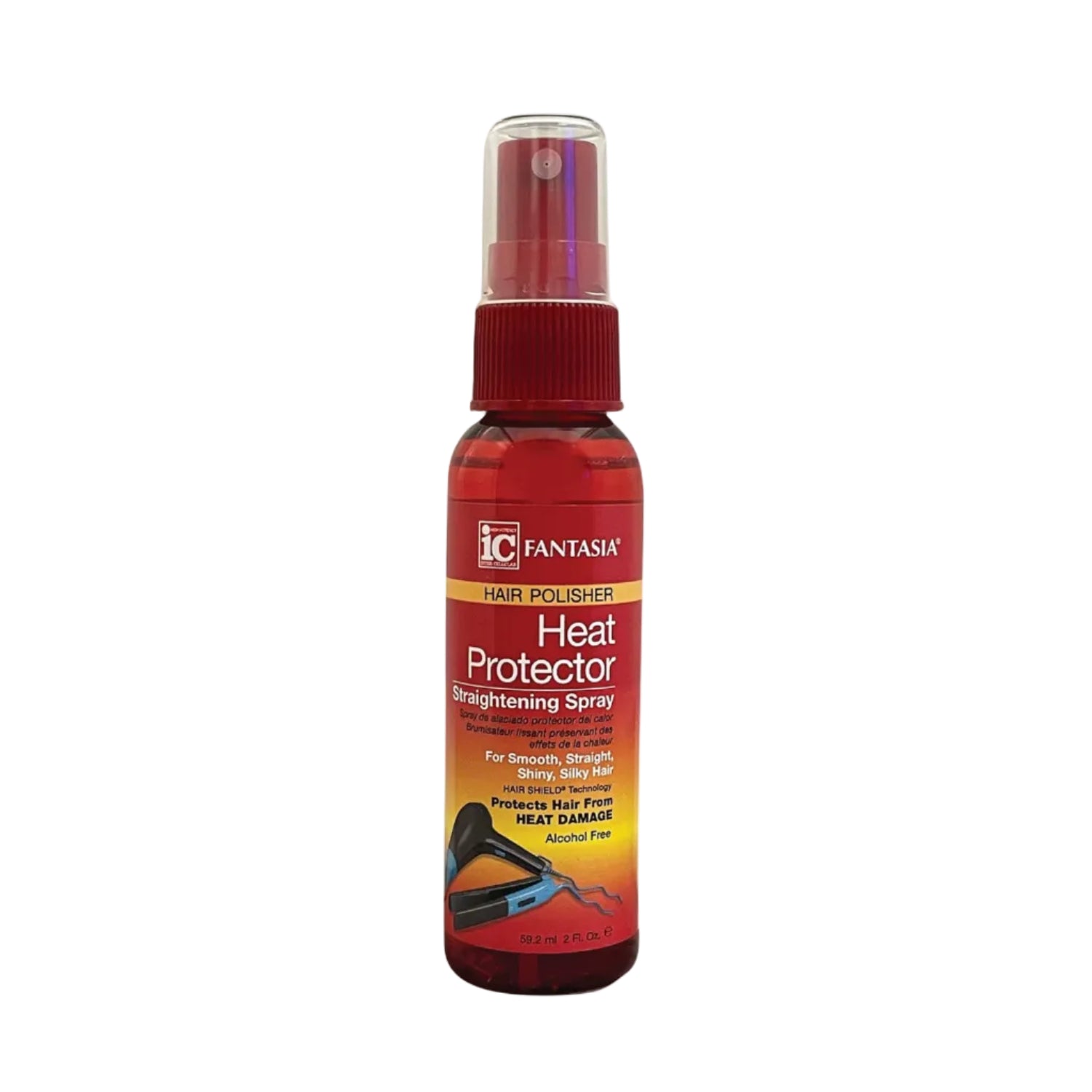 Fantasia IC Heat Protector Straightening Spray 2 oz bottles in a pack of three, for heat styling and hair protection.