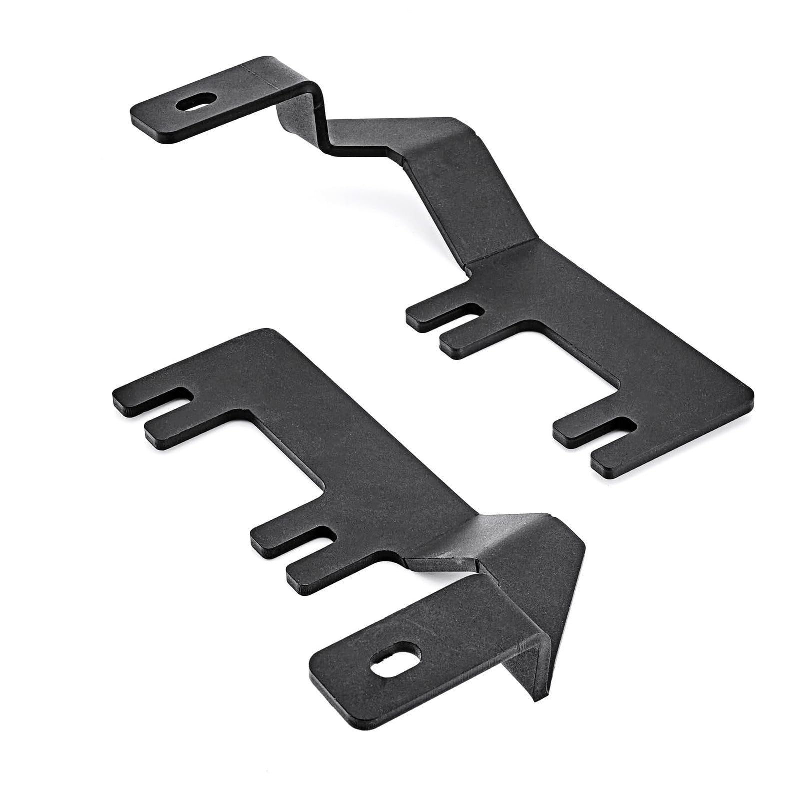 WeiSen ditch light mounting brackets attached to upper hood for LED light pod installation on a vehicle.