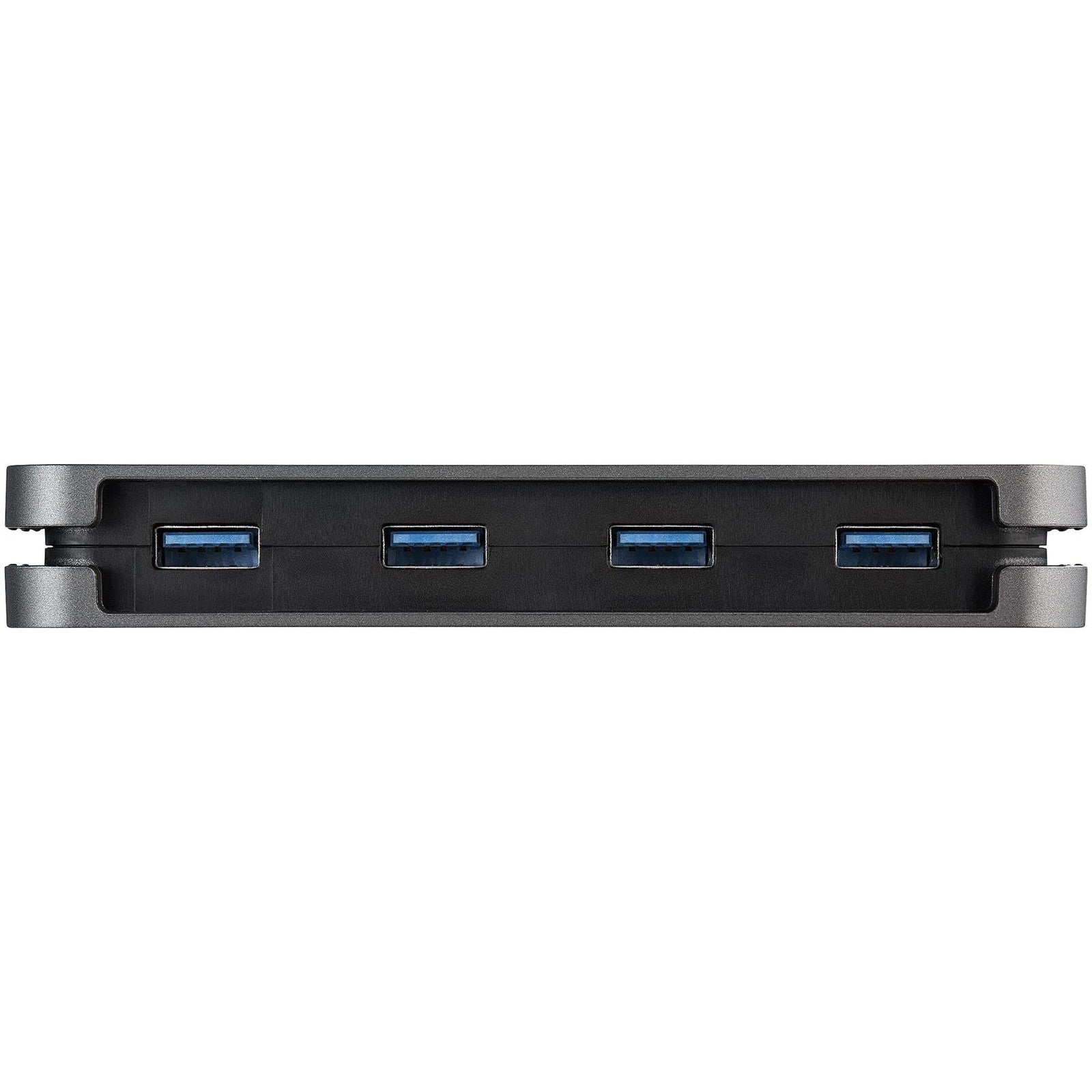 StarTech.com 4-port USB 3.0 hub with USB-A ports, compact and portable, supporting SuperSpeed 5Gbps data transfer.