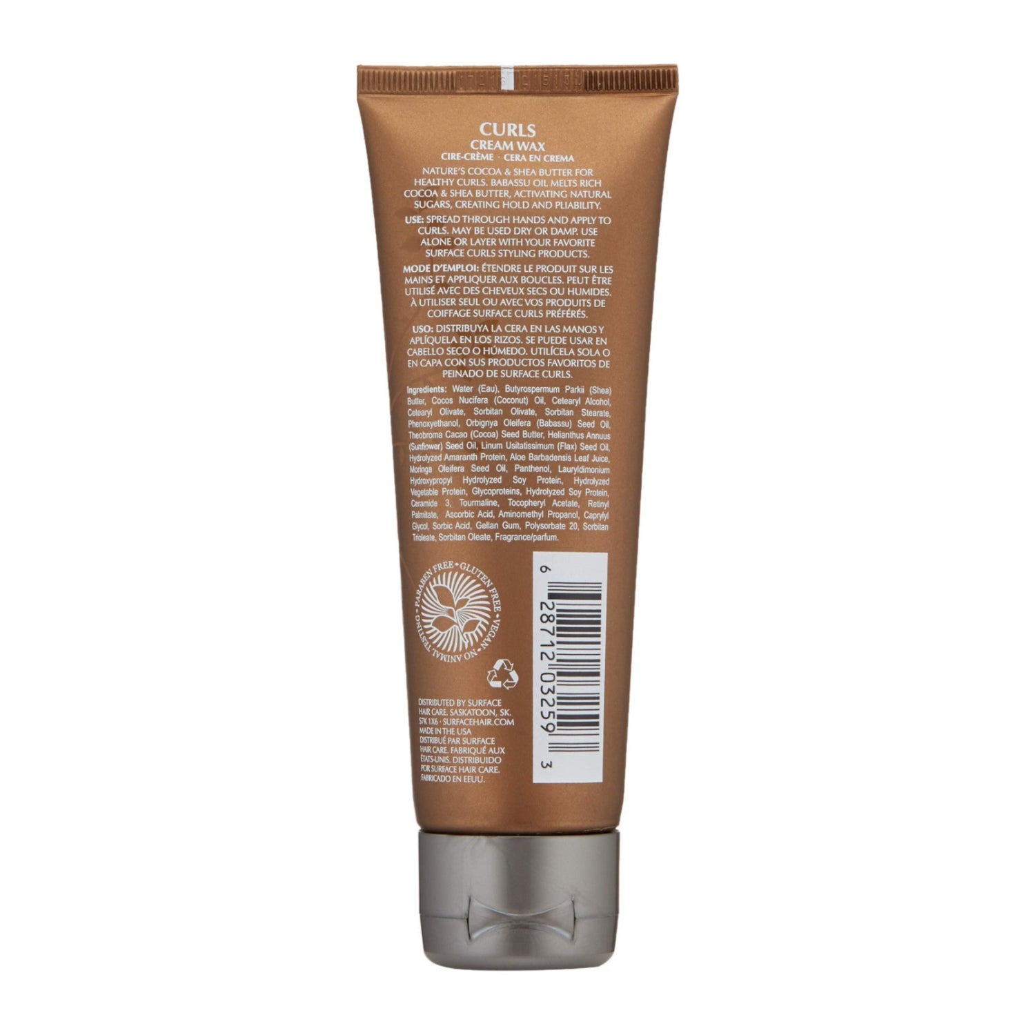 Surface Hair Curls Cream Wax for defining, adding shine, and texturing curly hair with a smooth, natural finish.