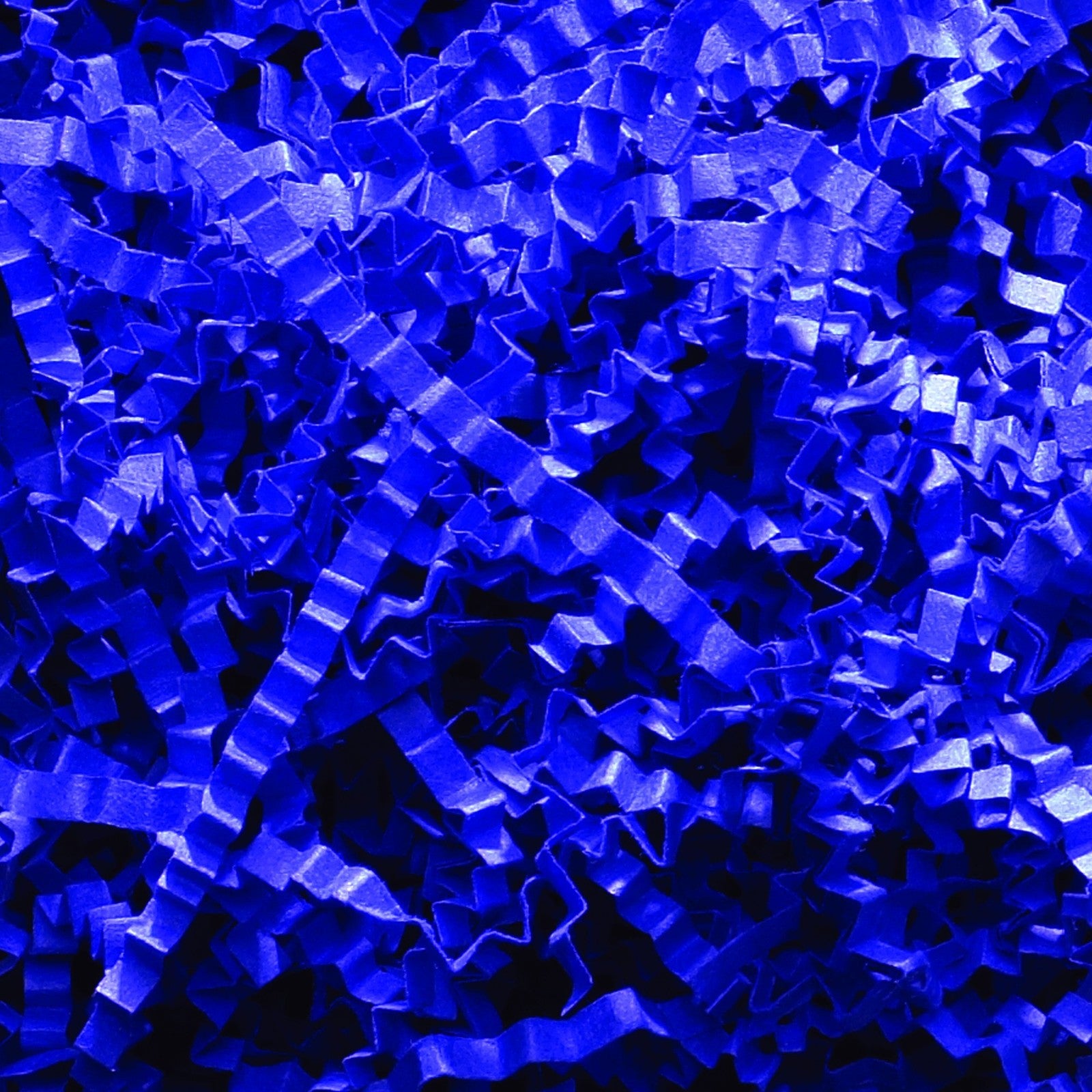 Box USA royal blue crinkle paper filler, shredded paper for gift baskets, 10lb bag, textured shredded crinkle paper for packing.
