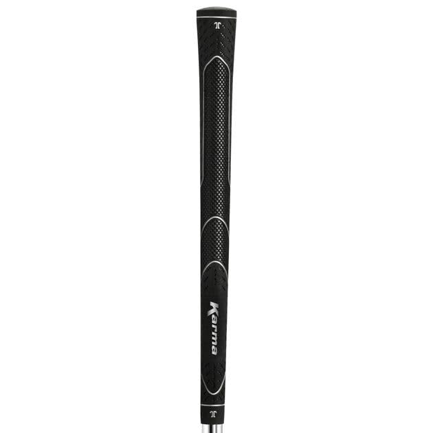 Karma Super Lite Black midsize golf grips 13-pack with tape, lightweight rubber grips for optimal golf club handling.