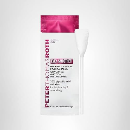 Peter Thomas Roth Even Smoother Instant Reveal Facial Peel exfoliator with a jar of the skincare product and application spatula.